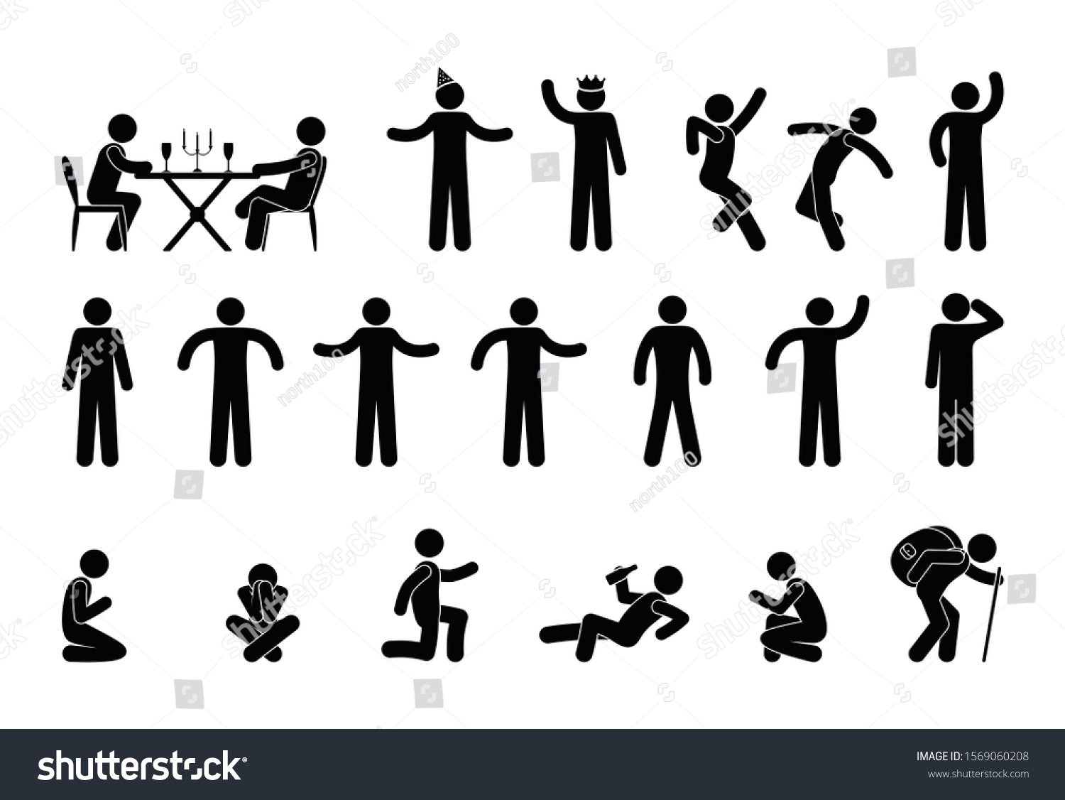 Icon Man Stick Figure People Illustration Stock Vector (Royalty Free ...