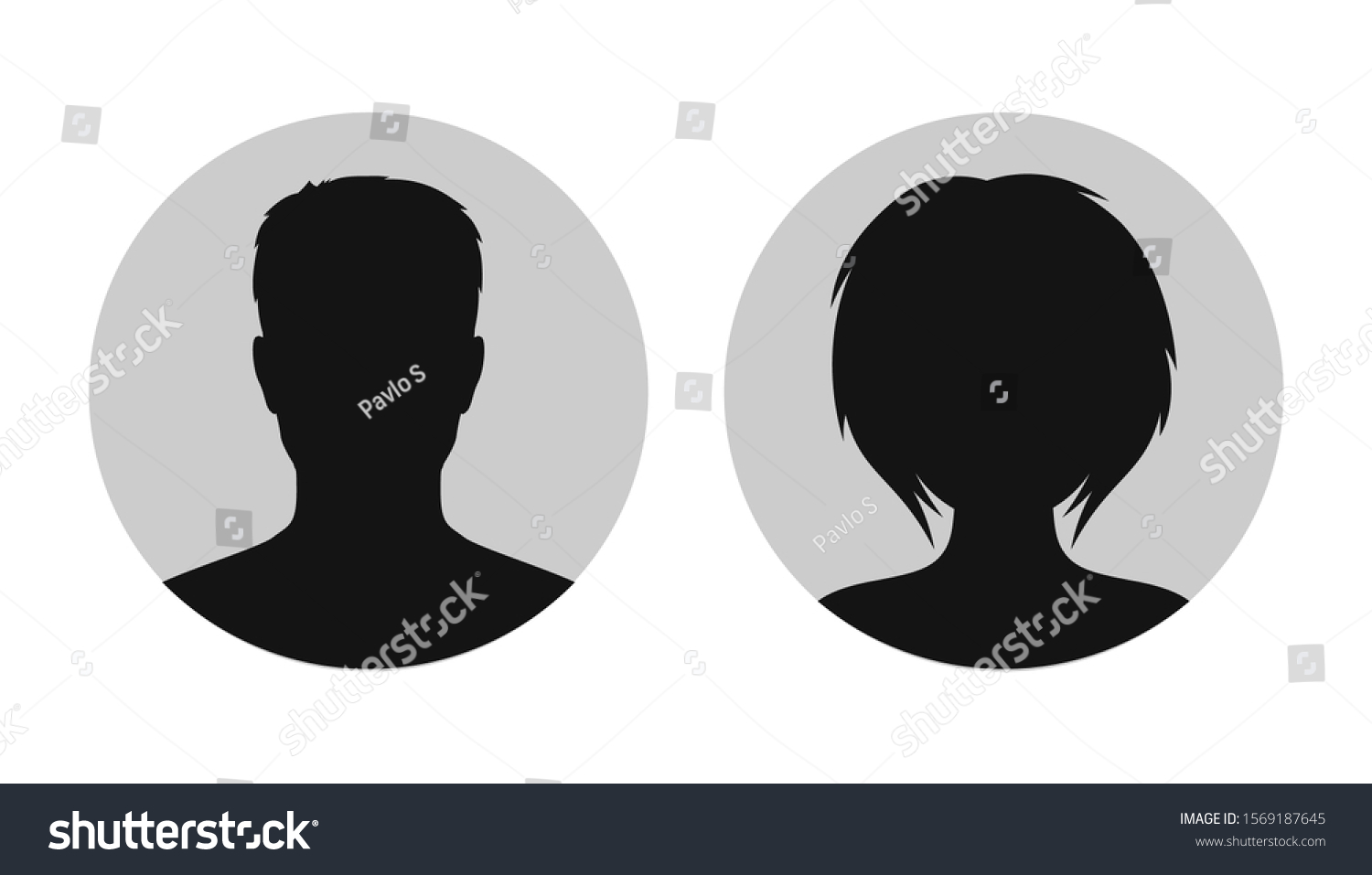 Man Woman Head Icon Silhouette Male Stock Vector (Royalty Free ...