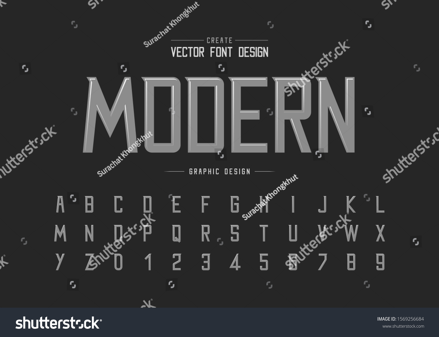 Highlights Font Alphabet Vector Modern Typeface Stock Vector (Royalty ...