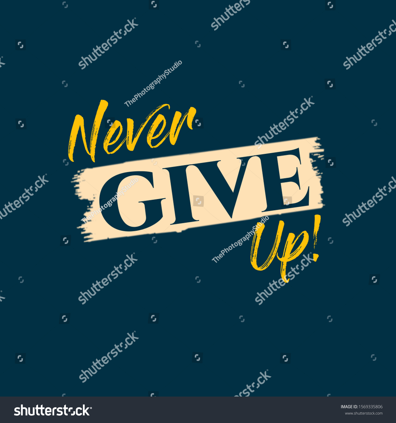 Never Give Quote Wallpaper Motivational Stock Illustration 1569335806 ...