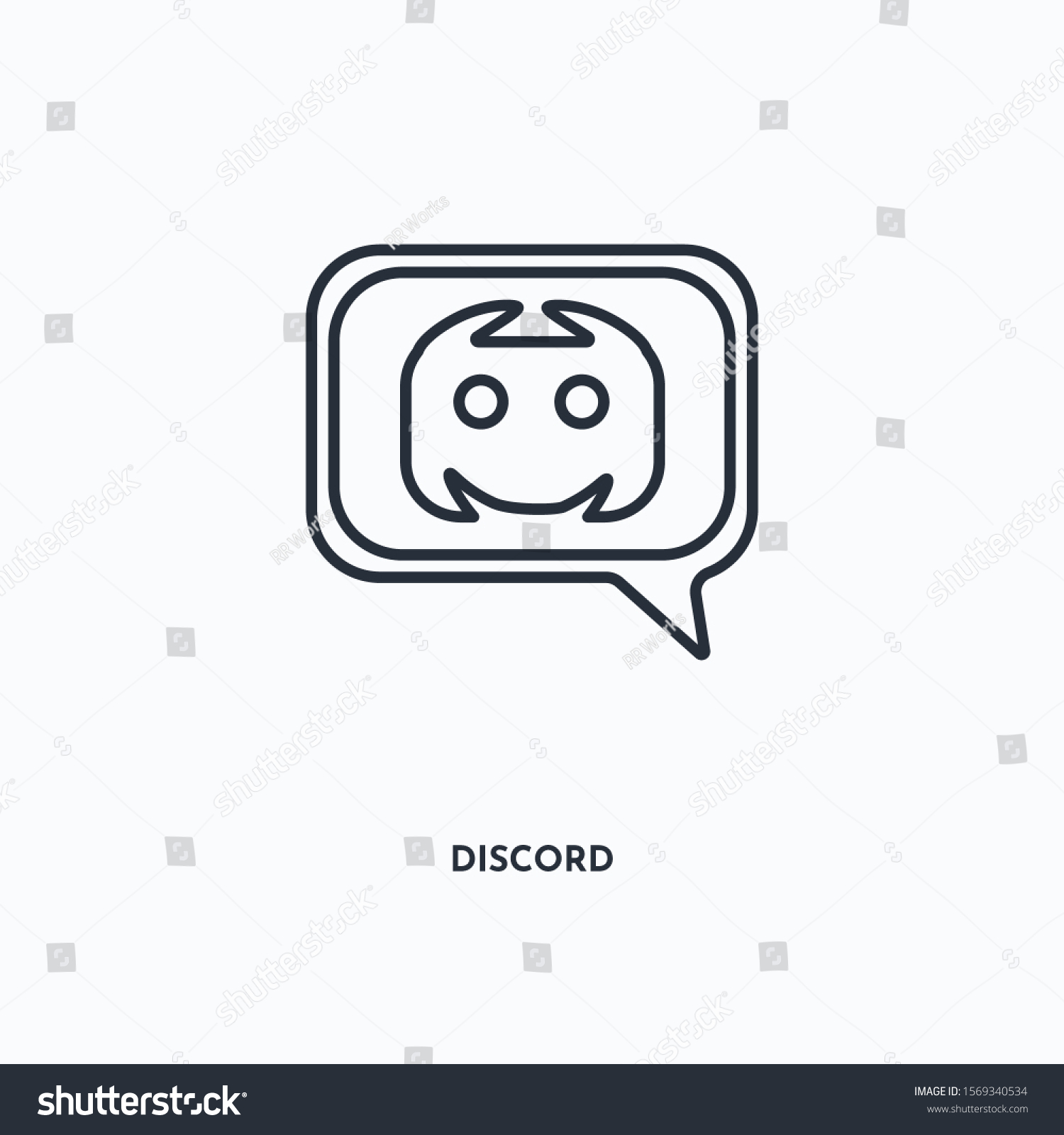 Discord Outline Icon Simple Linear Element Stock Vector (Royalty Free ...