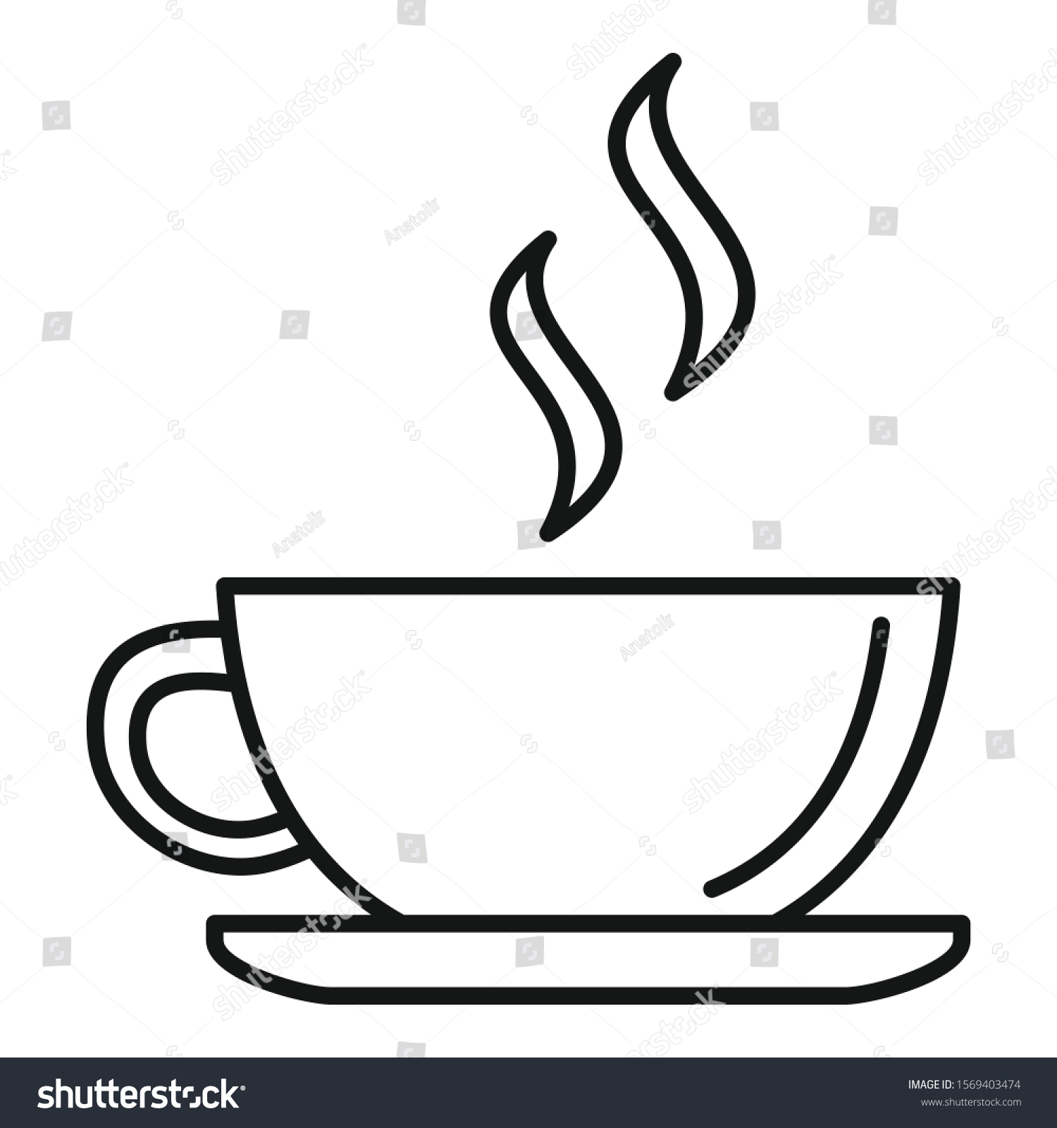 Hot Coffee Cup Icon Outline Hot Stock Vector (Royalty Free) 1569403474 ...