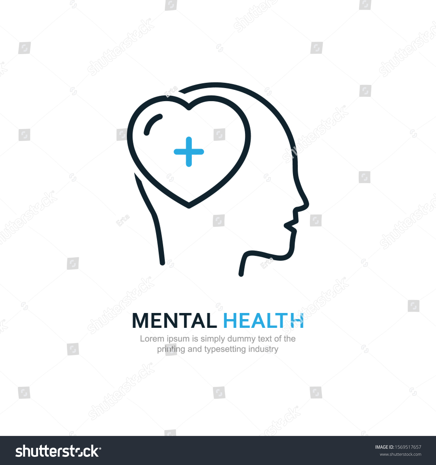 Mental Health Human Head Psychological Help Stock Vector (Royalty Free ...