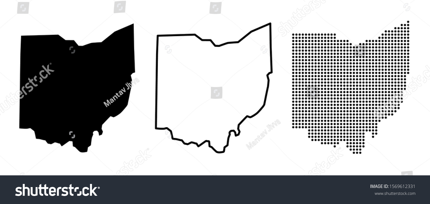 Ohio Us State Blank Map Vector Stock Vector (Royalty Free) 1569612331 ...