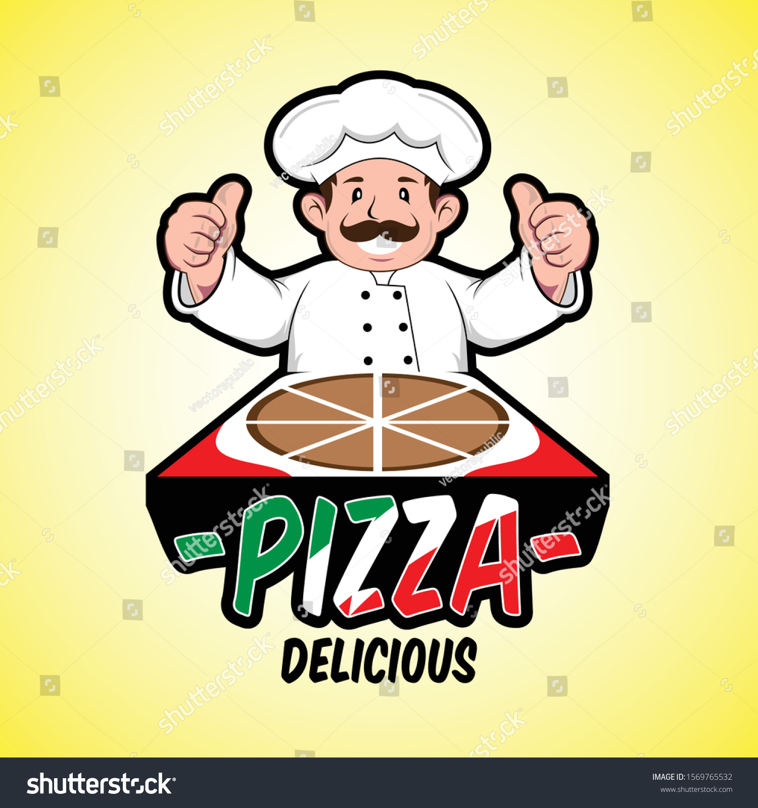 Italian Pizza Chef Logo Mascot Stock Vector (Royalty Free) 1569765532 ...