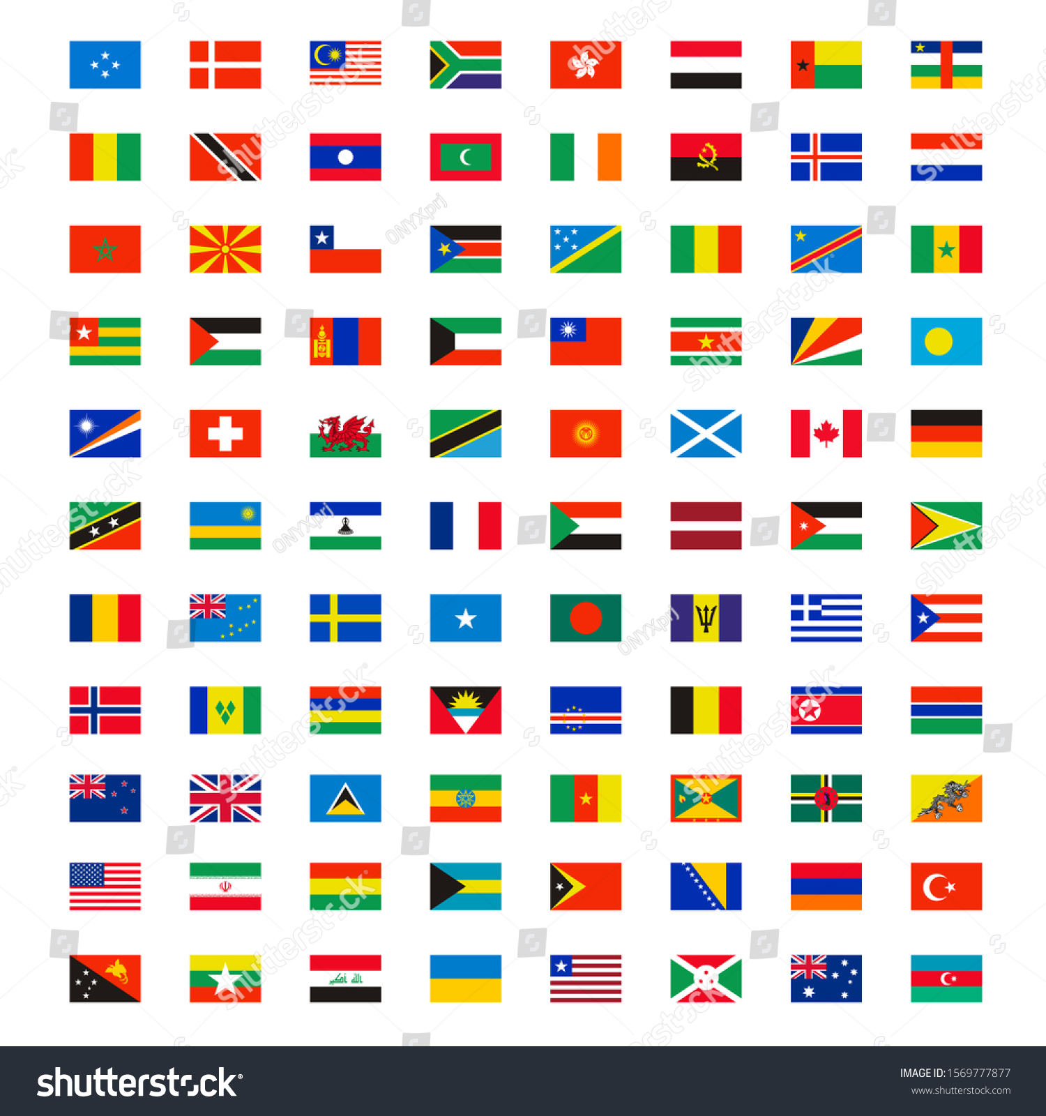 Country Flags World Wide Independence Map Stock Vector (Royalty Free ...