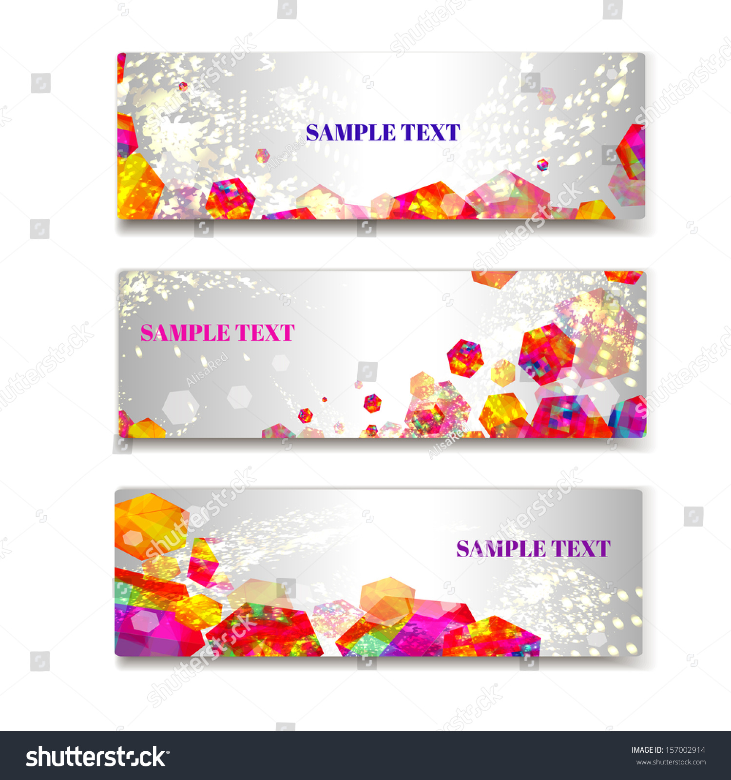 Three Abstract Business Banner Backgrounds Vector Stock Vector (Royalty ...