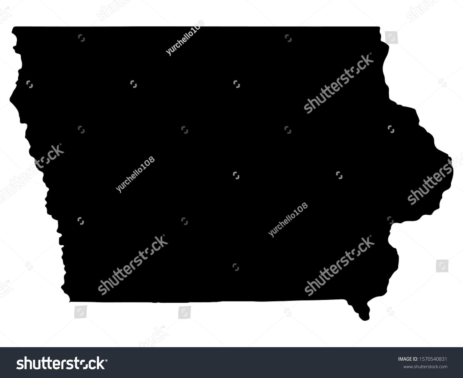 Map Silhouette Us State Iowa Vector Stock Vector (royalty Free 