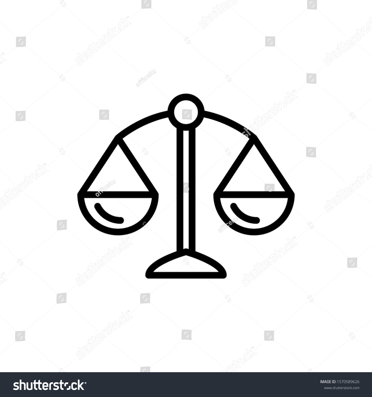 Law Scale Icon Template Line Art Stock Vector (Royalty Free) 1570589626 ...