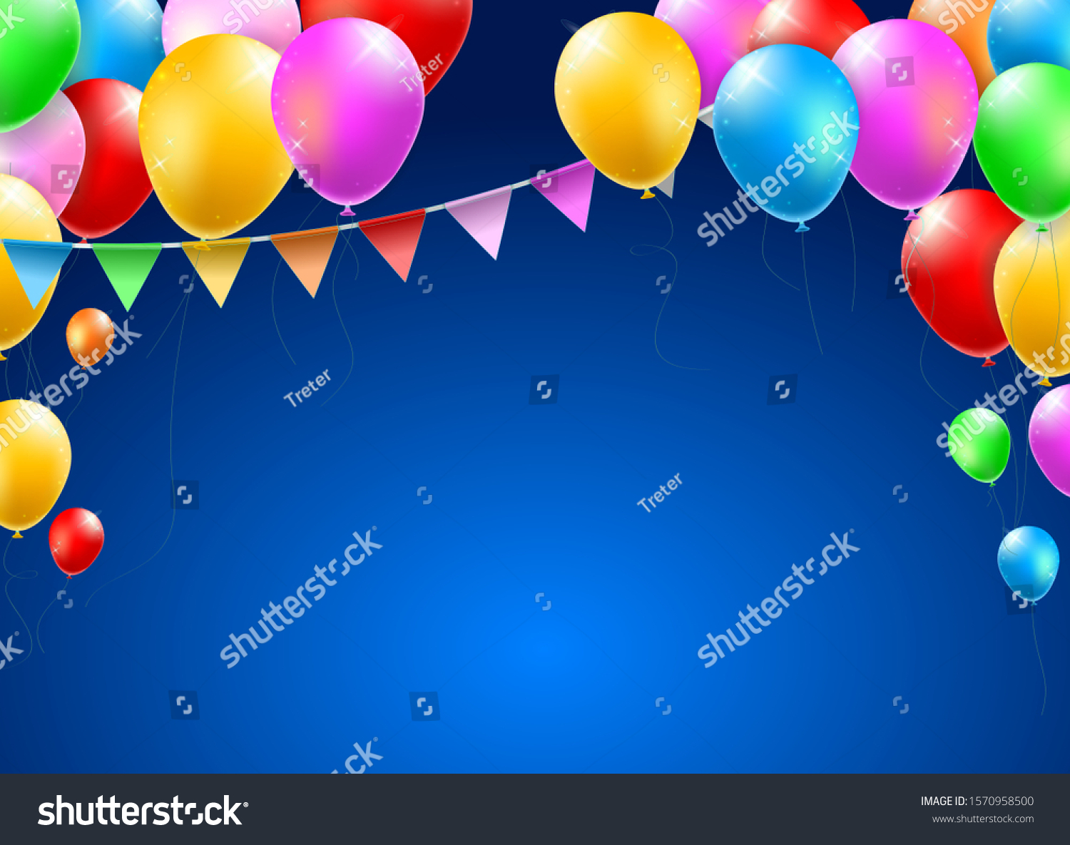 Colorful Party Balloons Confetti Background Isolated Stock Vector Royalty Free 1570958500 