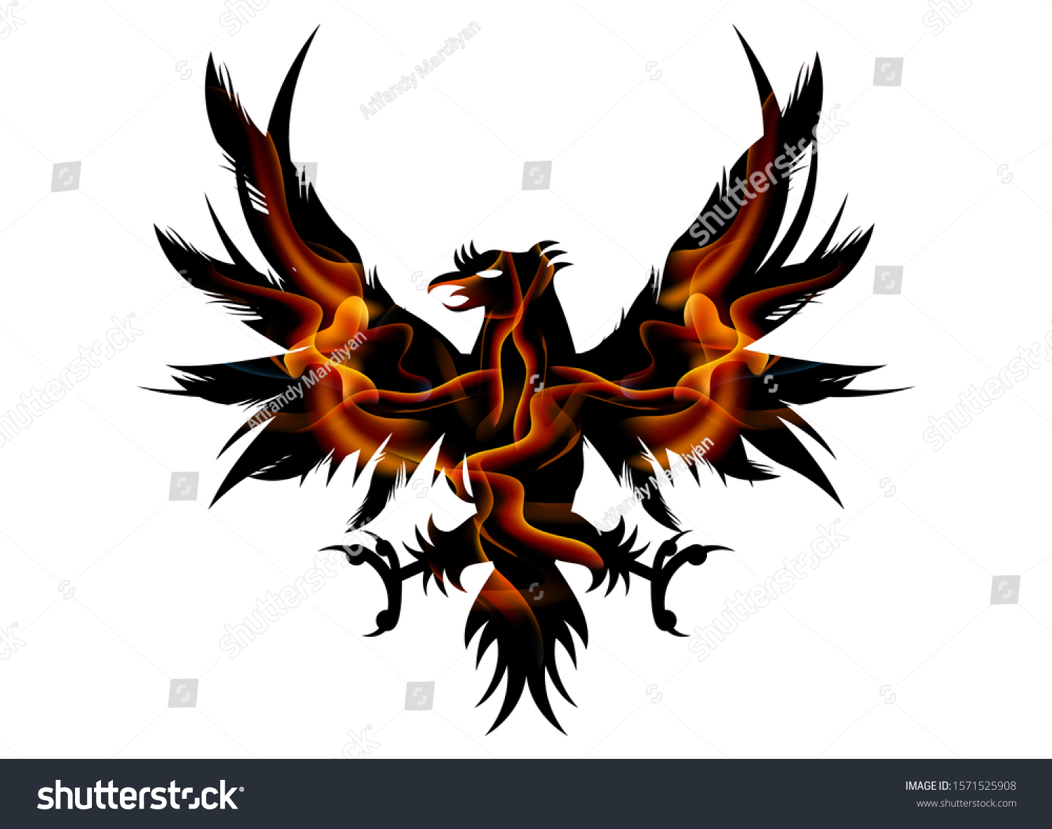 Fiery Bird Logo White Background Phoenix Stock Vector (Royalty Free ...