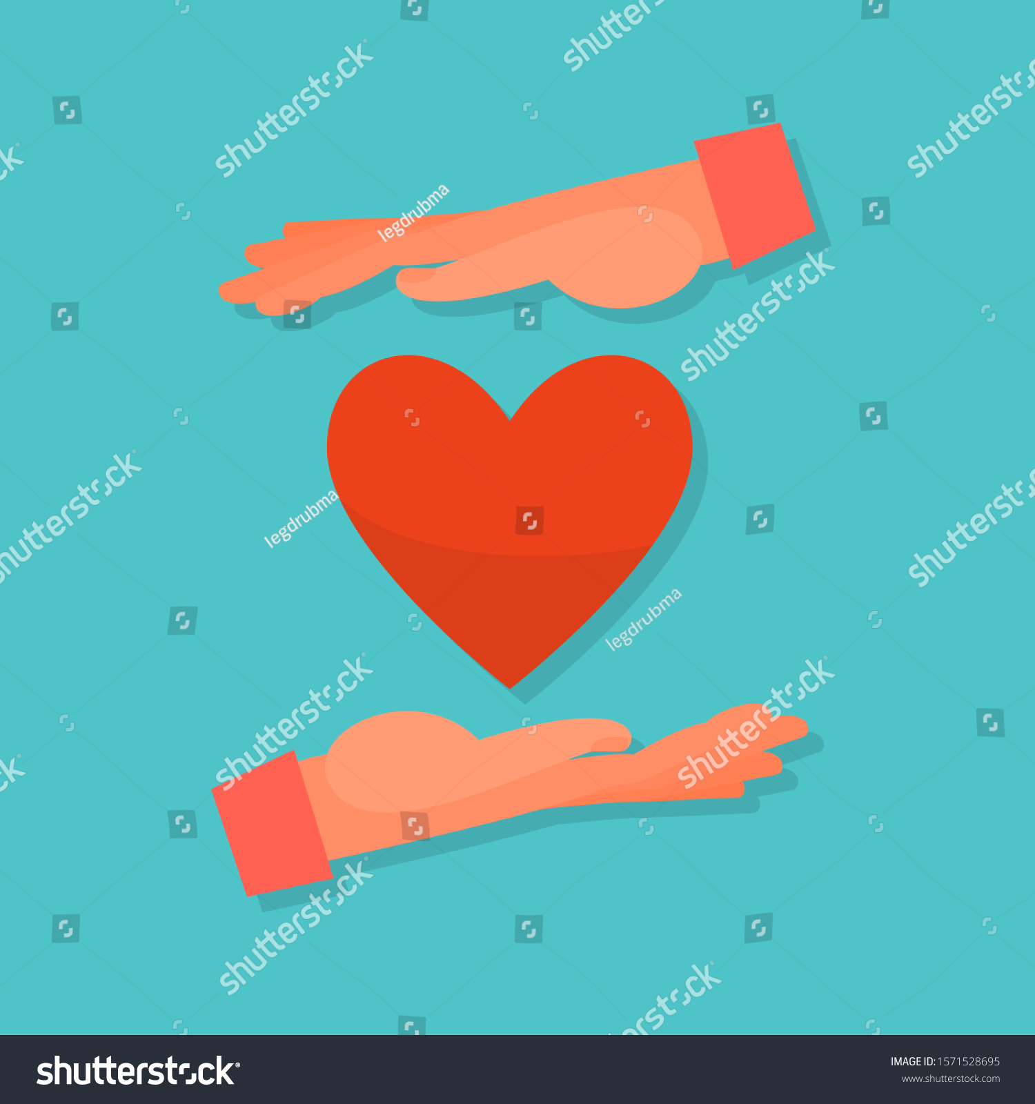 Caucasian Human Hands Embrace Red Blue Stock Vector (Royalty Free ...