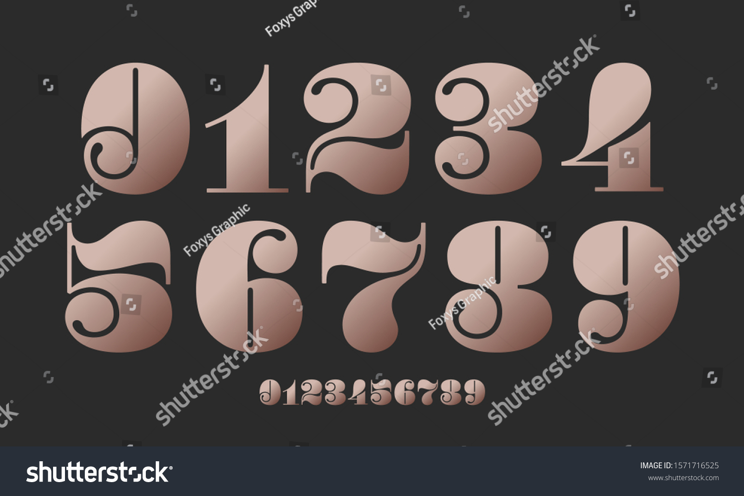 Number Font Font Numbers Classical French Stock Vector (Royalty Free ...