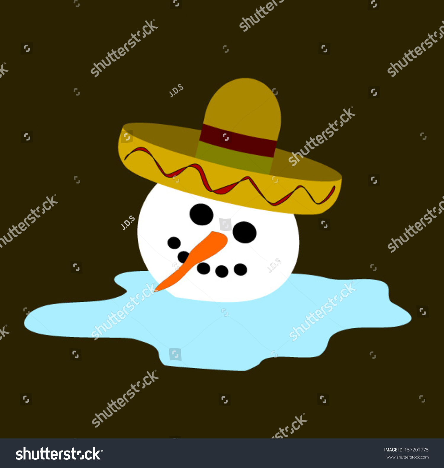 snowman with sombrero