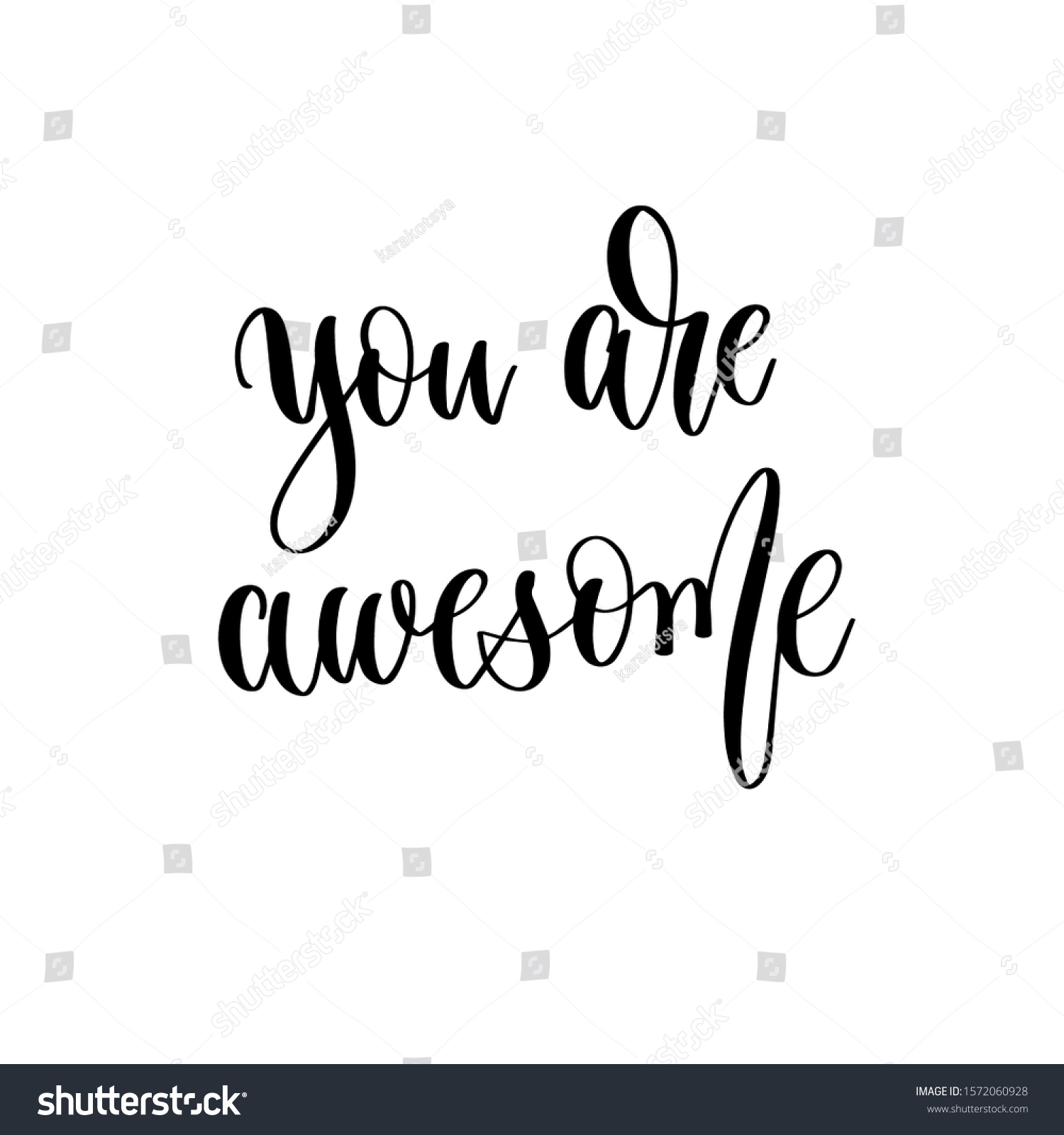 You Awesome Hand Lettering Inscription Text Stock Vector (Royalty Free ...