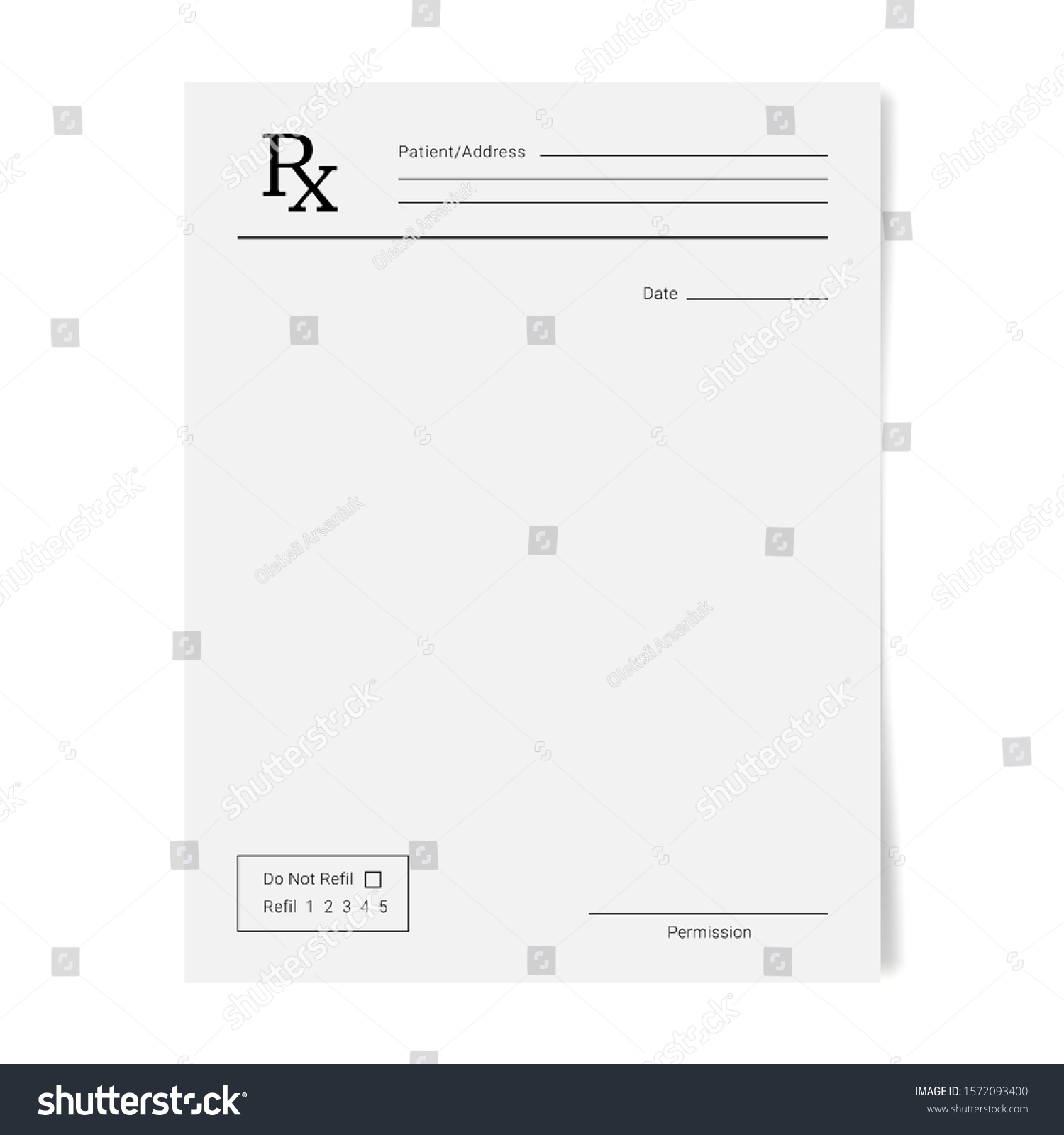 Rx Pad Template Medical Regular Prescription Stock Vector (Royalty Free ...