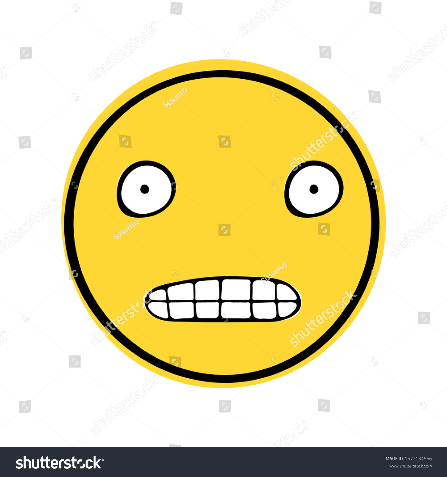 Grimacing Face Doodle Emoji Vector Illustration Stock Vector Royalty