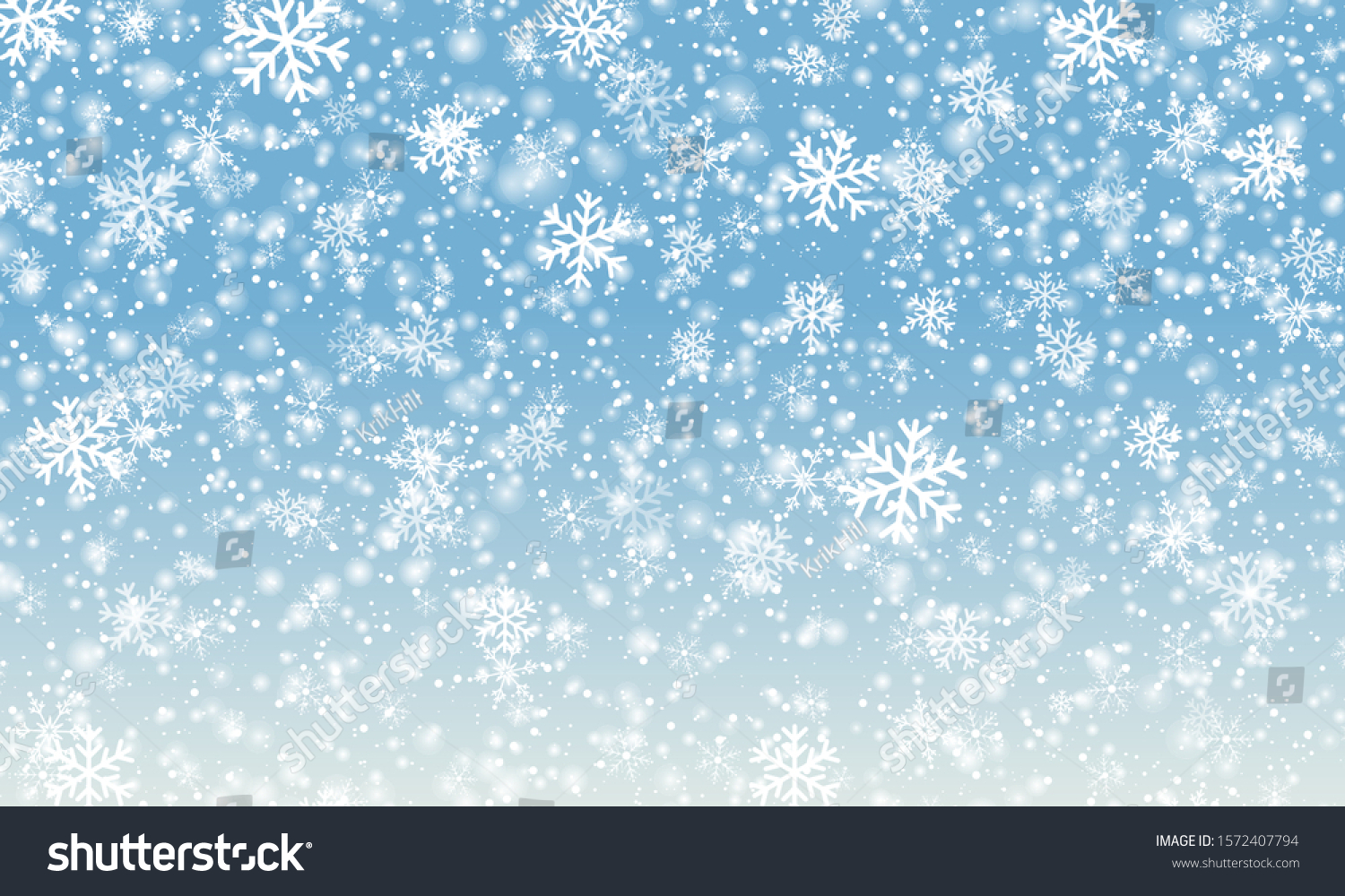 Snowflake Background Falling Snow Vector Illustration Stock Vector ...