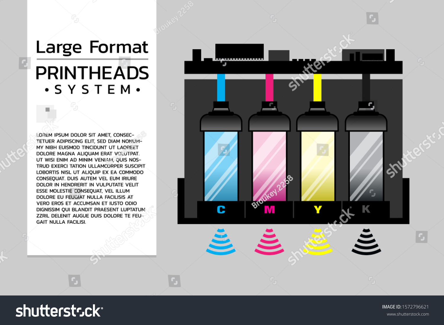 Printheads Large Format Printer Cmyk Electric Stock Vector (Royalty ...