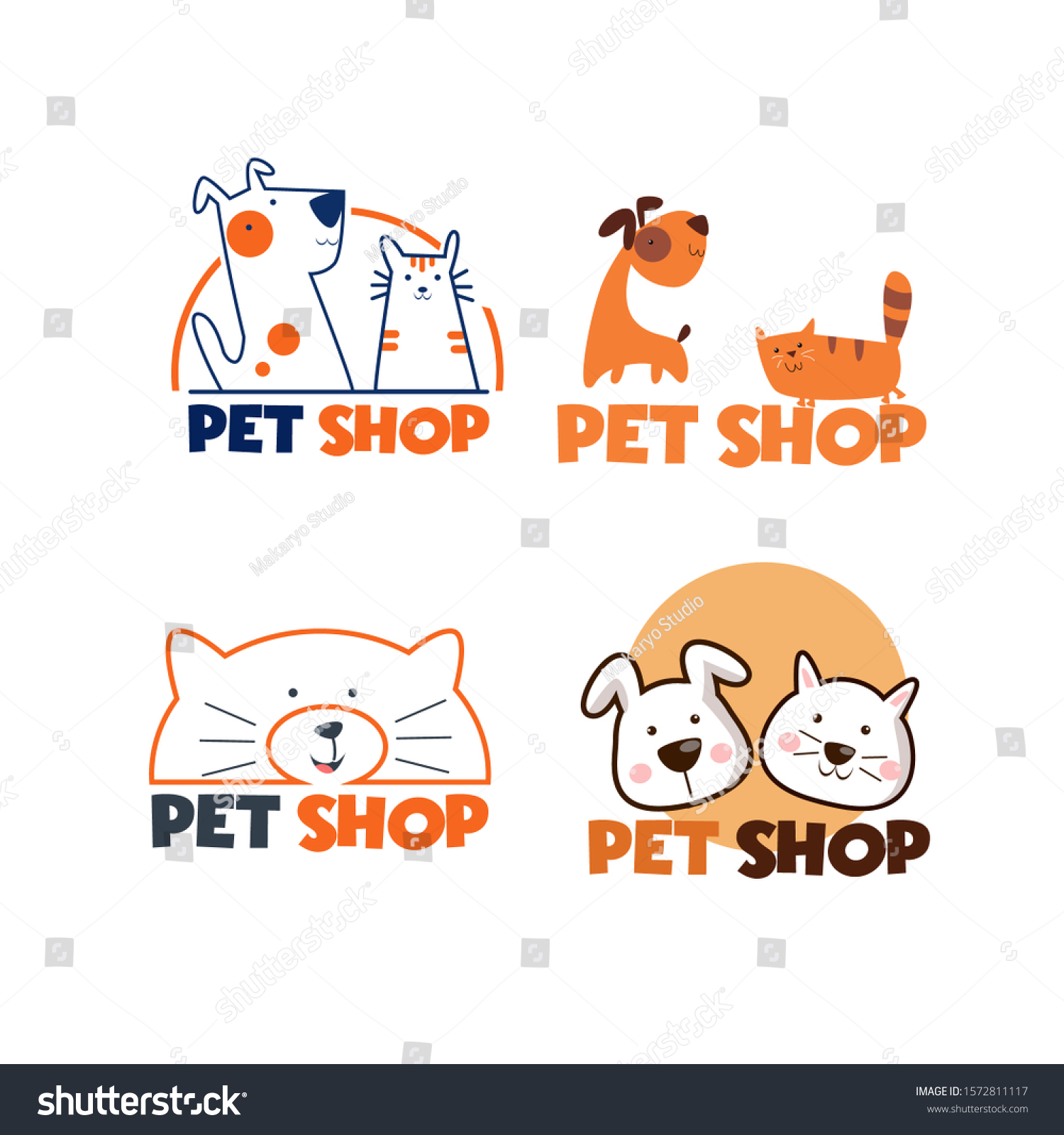 Pet Shop Logo Cartoon Animals Dog Stock Vector (Royalty Free ...