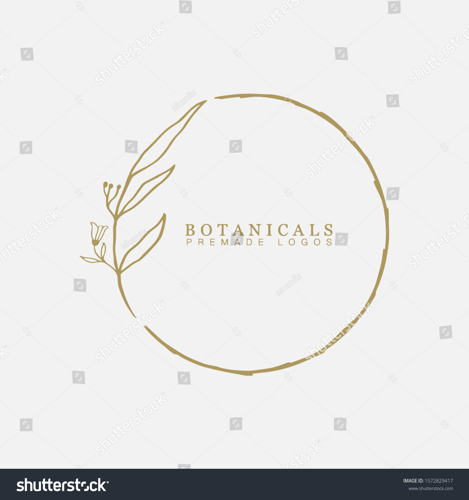 Vector Floral Hand Drawn Logo Template Stock Vector (Royalty Free ...