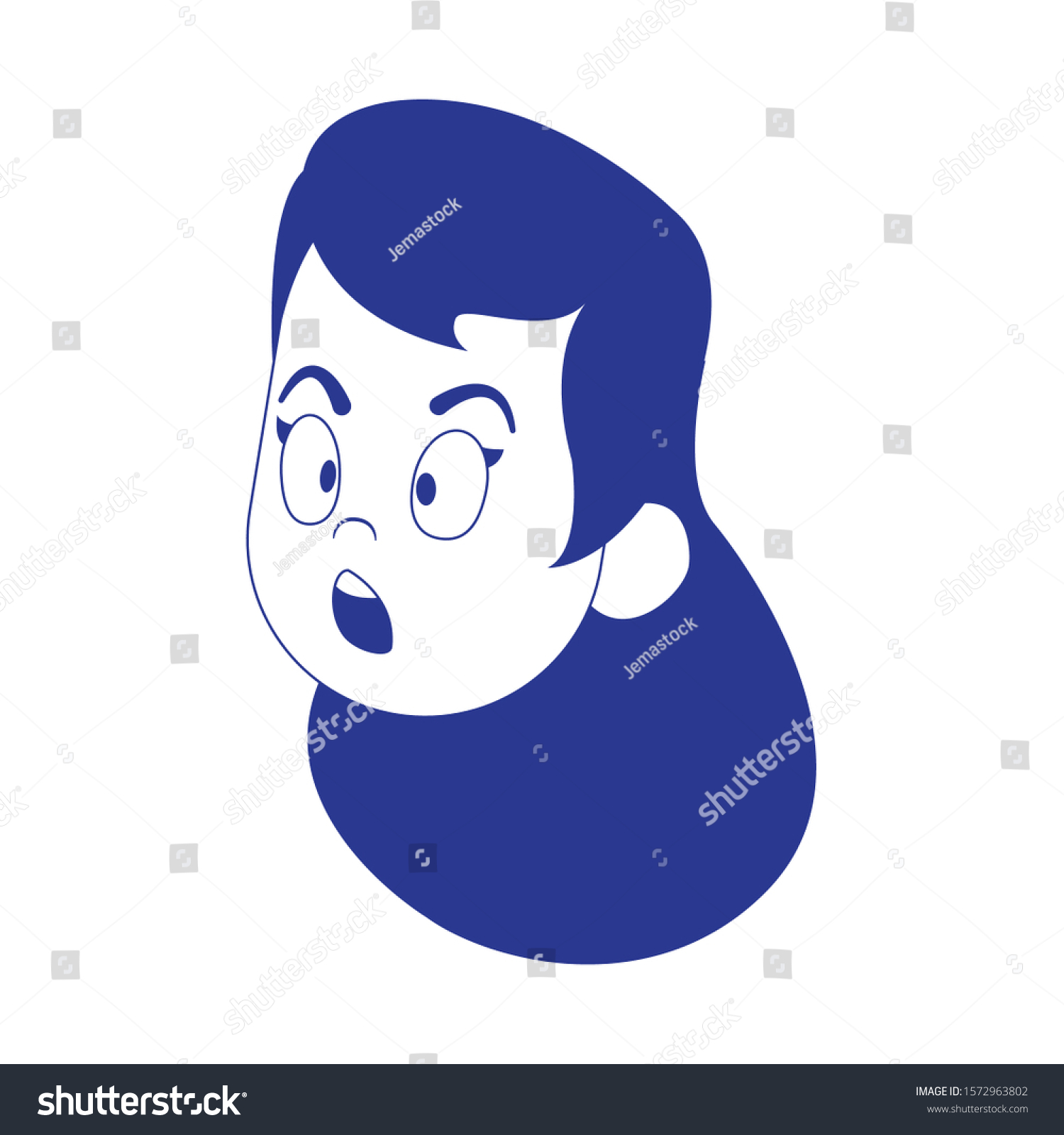 Scared Woman Icon Over White Background Stock Vector Royalty Free 1572963802 Shutterstock 3341