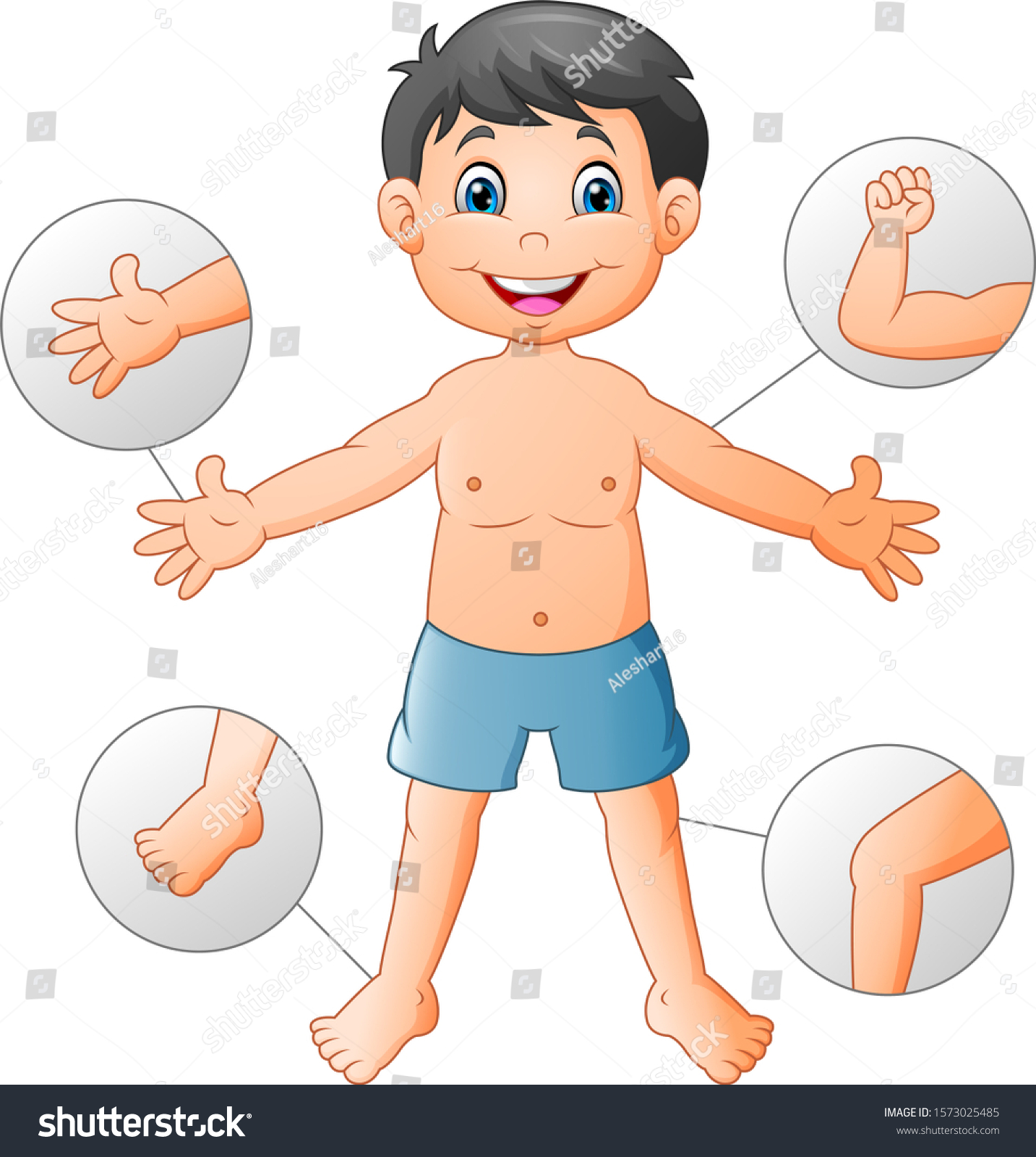 Cartoon Boy Vocabulary Human Body 스톡 일러스트 1573025485 | Shutterstock