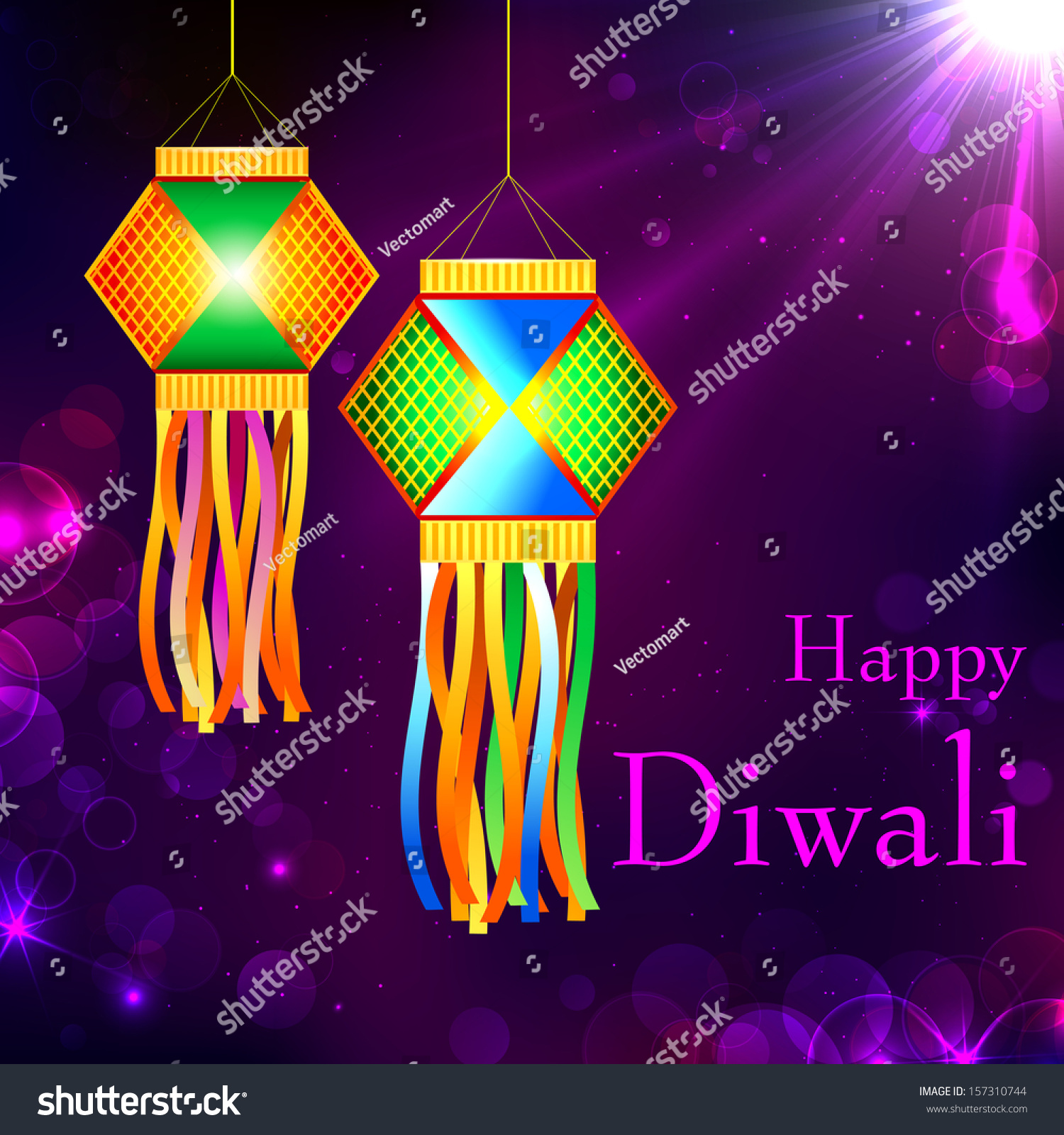 Illustration Hanging Kandil Diwali Night Stock Vector (Royalty Free ...