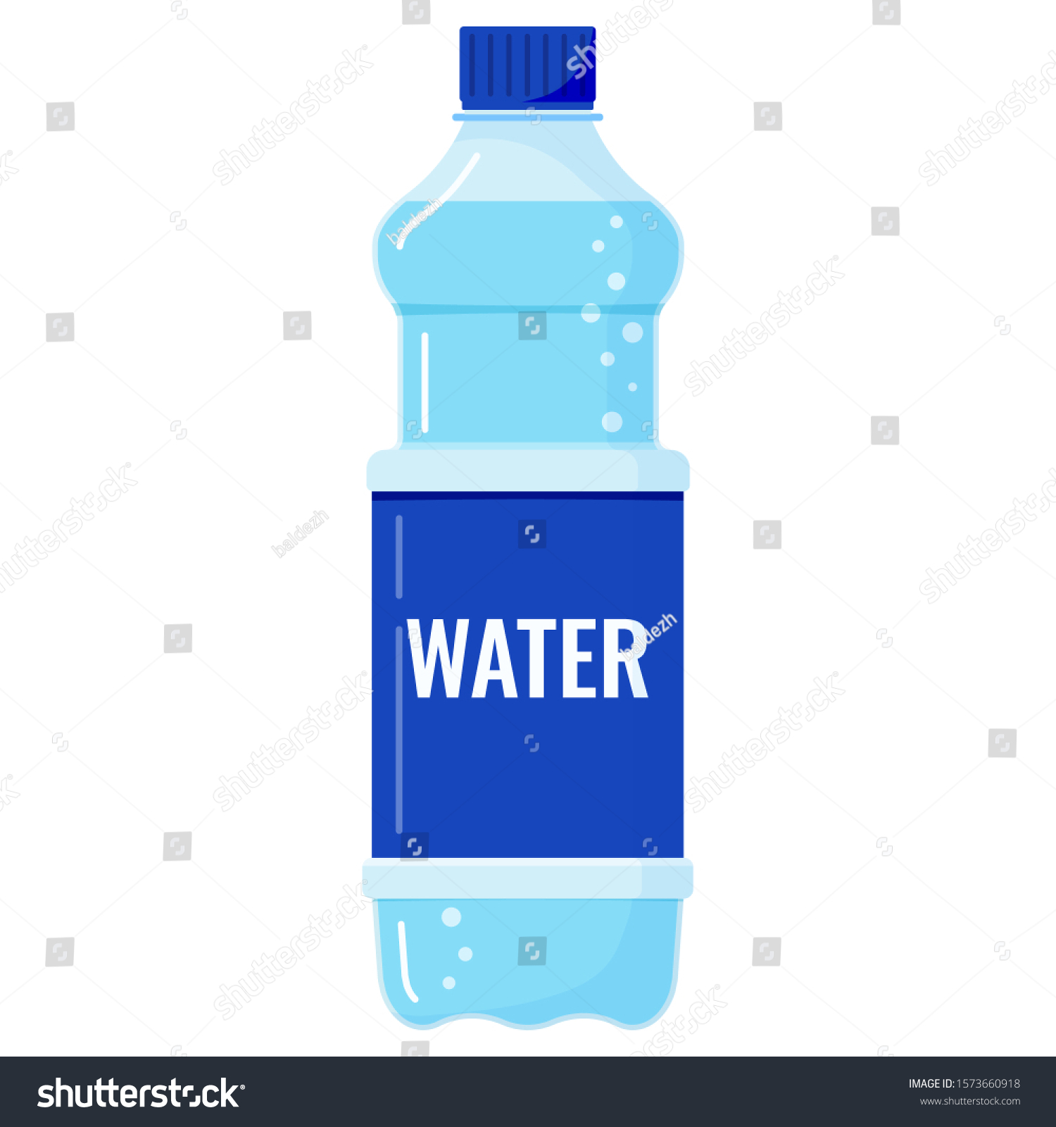 Plastic Bottle Fresh Water Bubbles Icon Stock Vector (Royalty Free ...