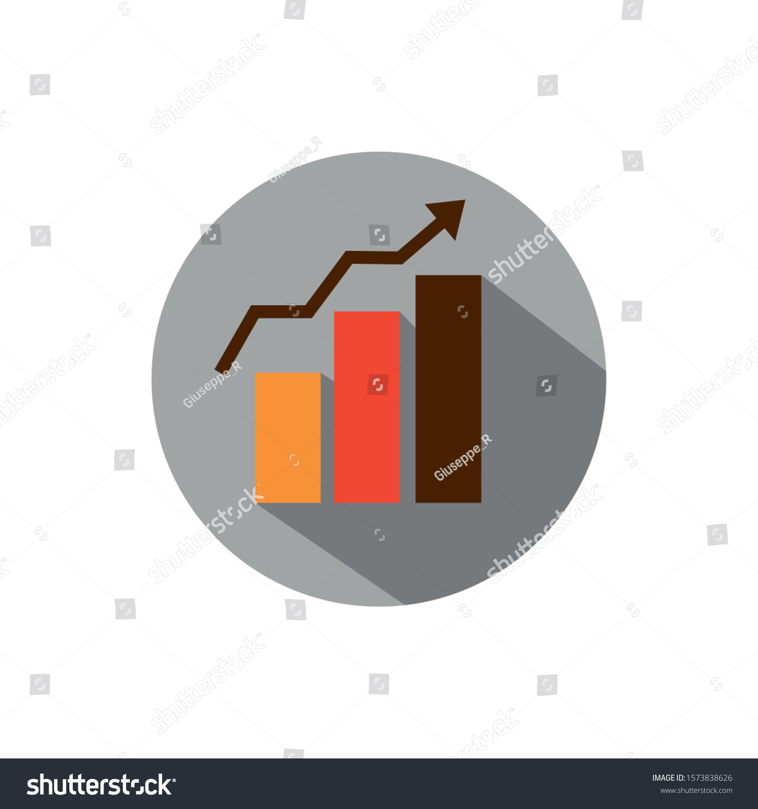 Statistics Growth Diagram Business Strategy Icon Stock Vector (Royalty ...