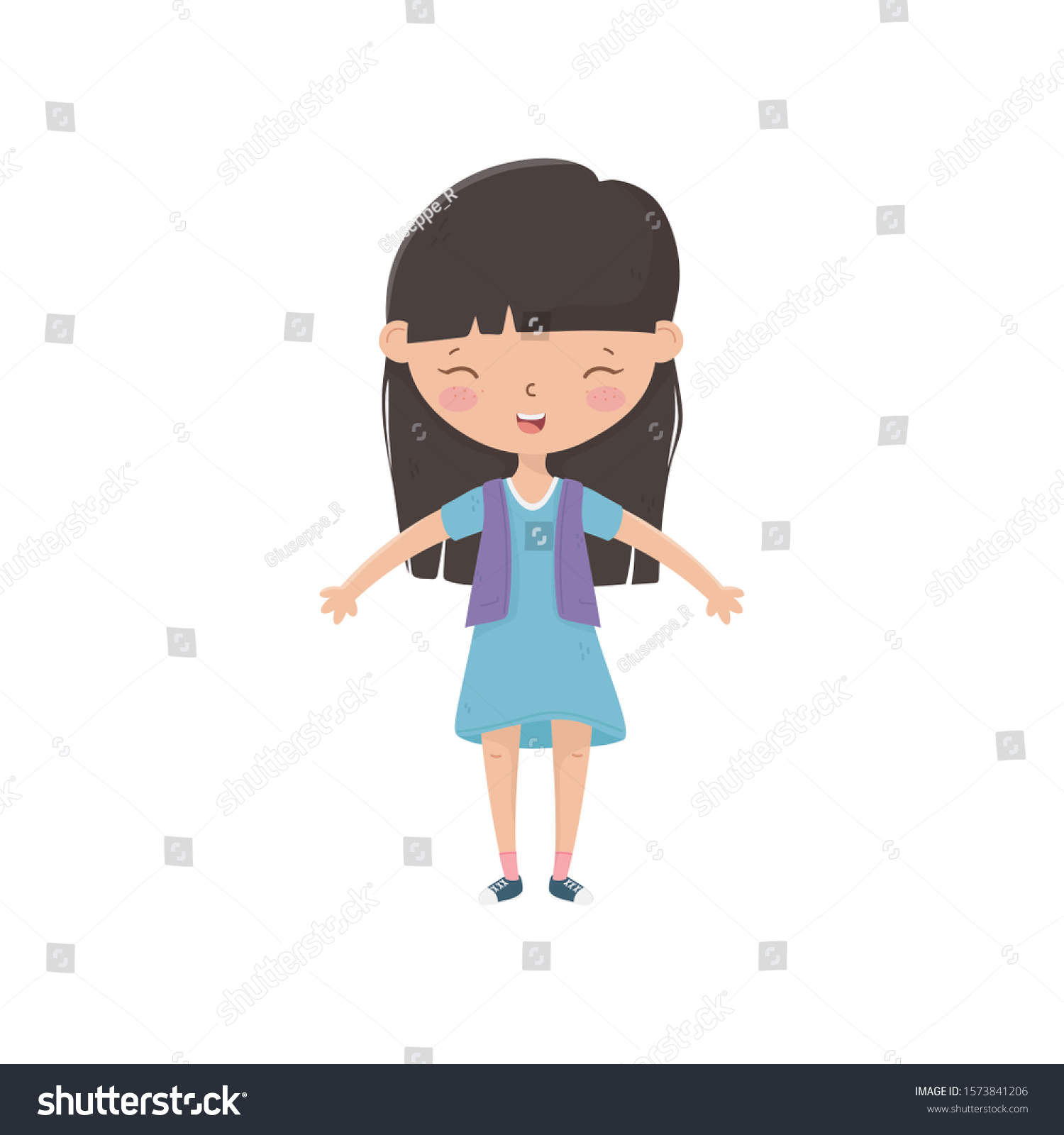 Girl Cartoon Design Kid Childhood Little Stock Vector (Royalty Free ...