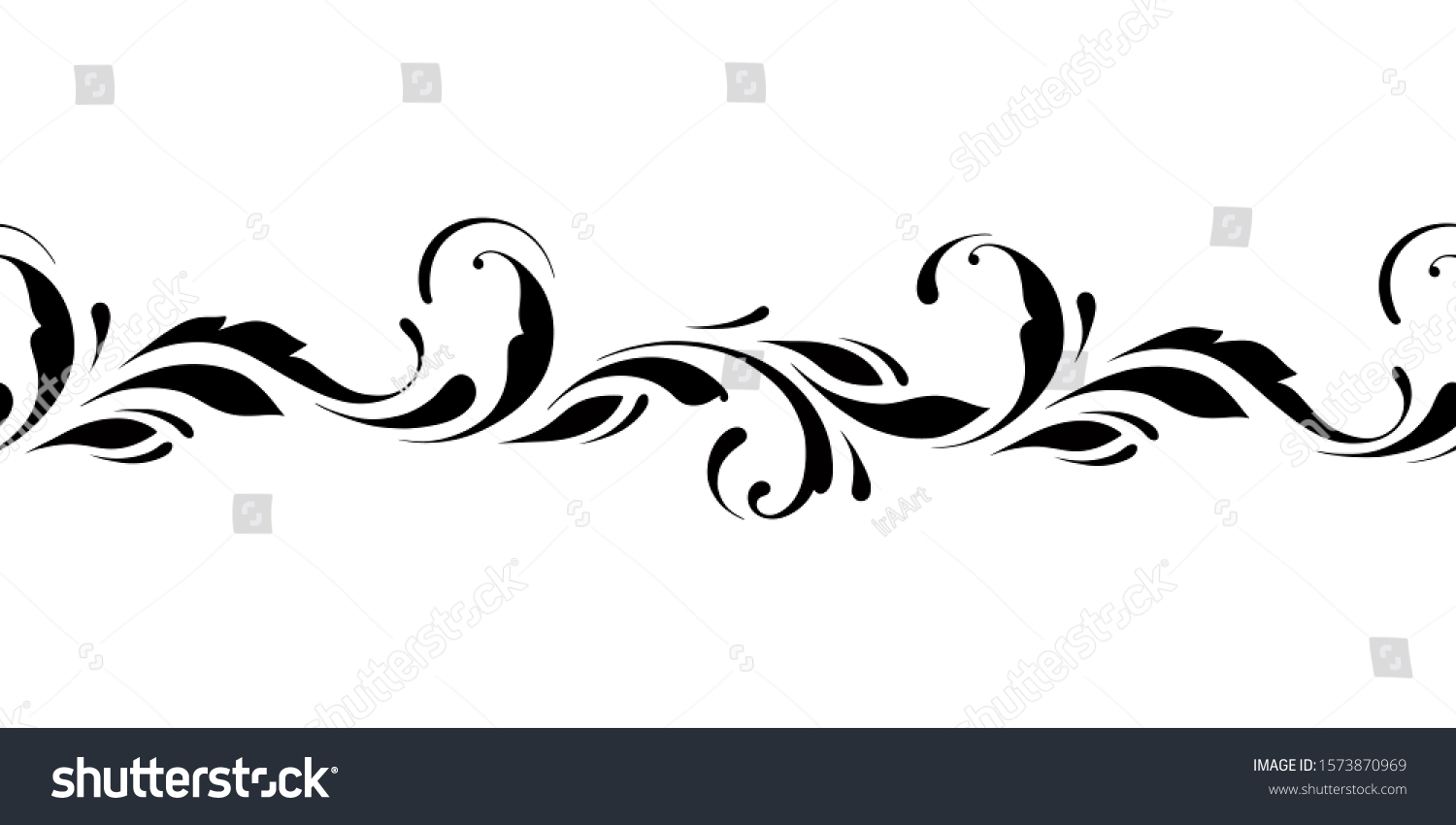 Seamless Floral Pattern Ornamental Border Ribbons Stock Vector (Royalty ...