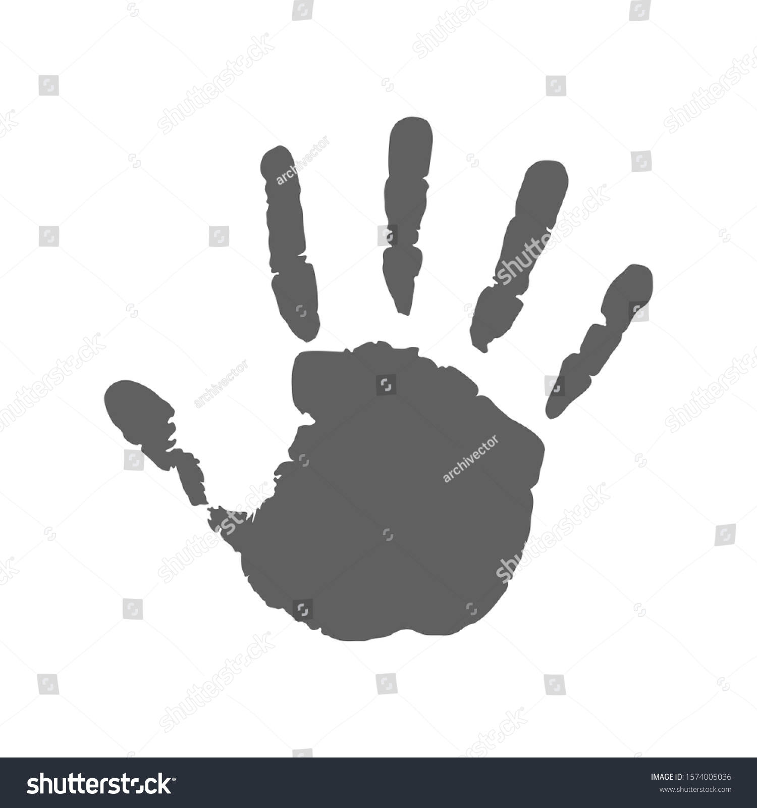 Handprint Kid Icon Palmprint Child Sign Stock Vector (Royalty Free ...