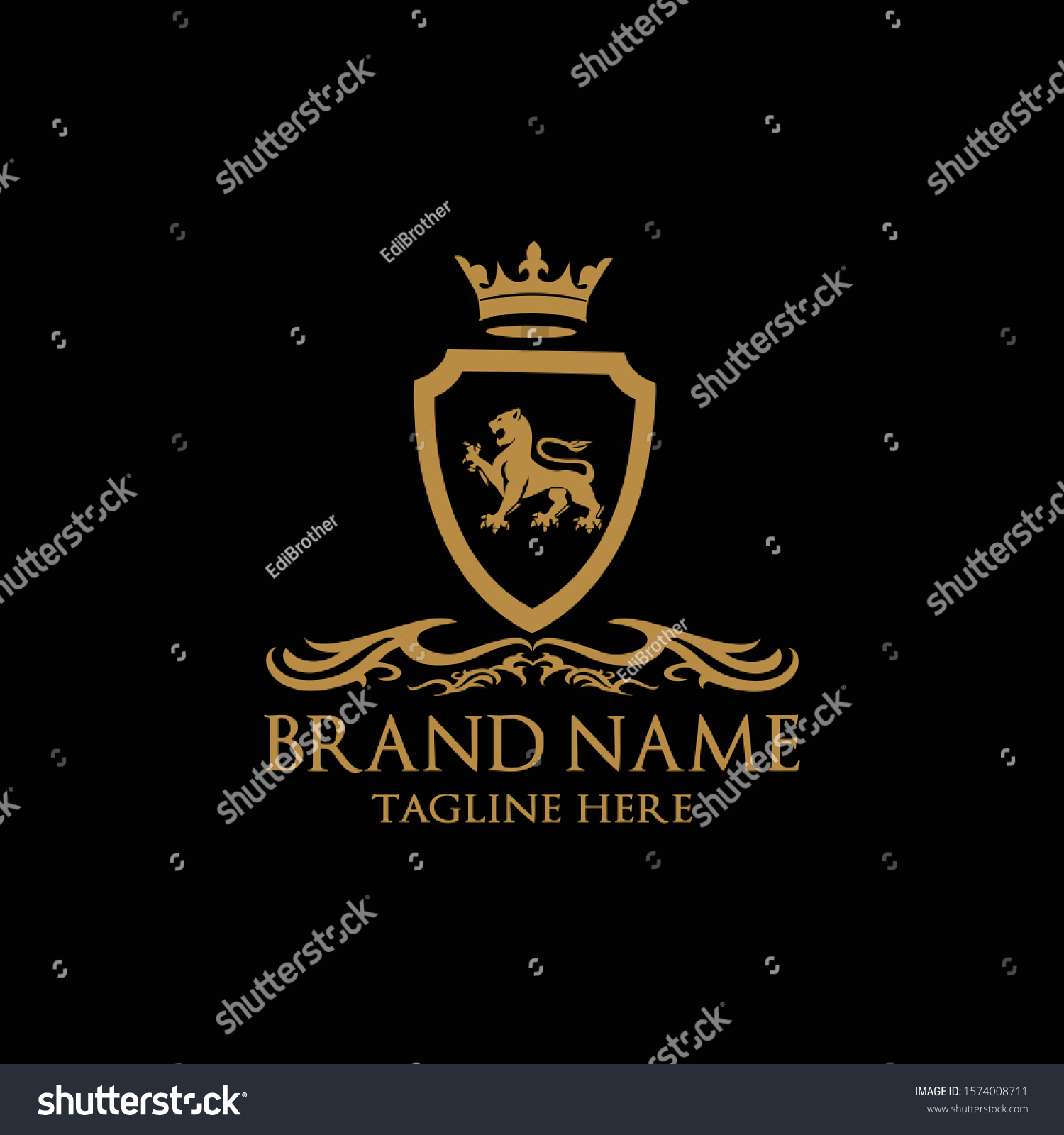 Royal Brand Liones Heraldic Logo Stock Vector (Royalty Free) 1574008711 ...