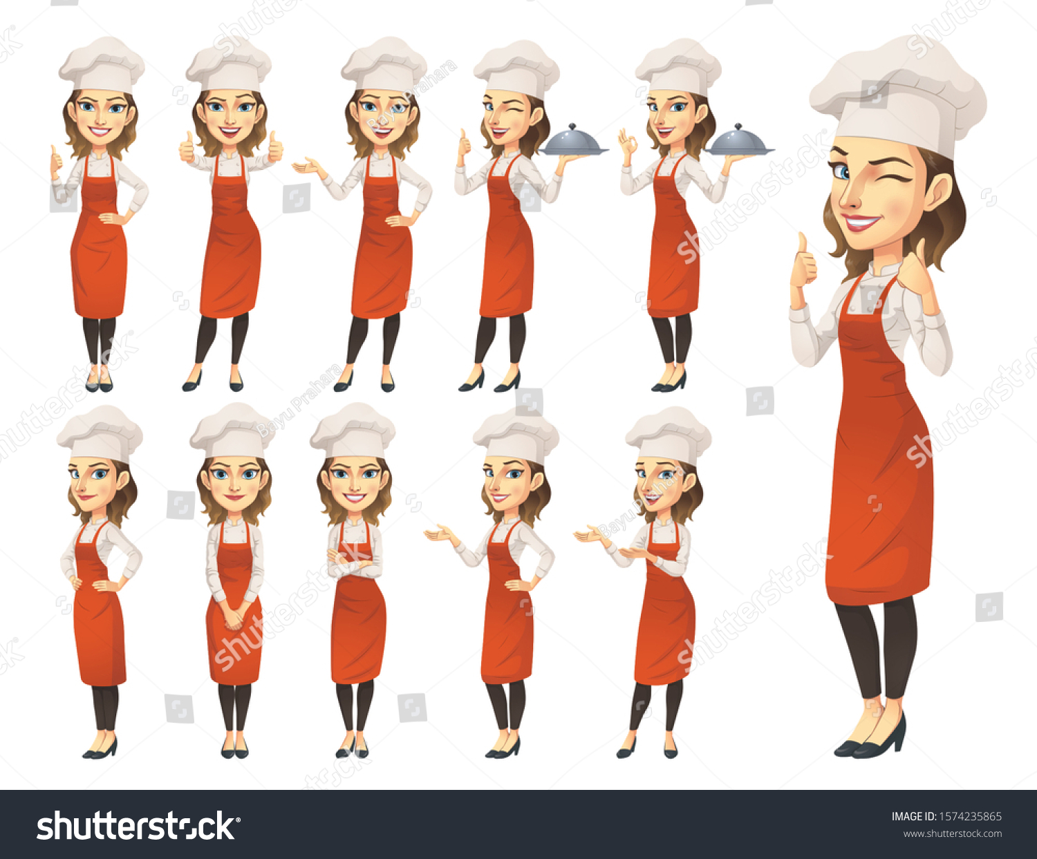 Female Chef Character Set Vector Eps Stock Vector (Royalty Free ...