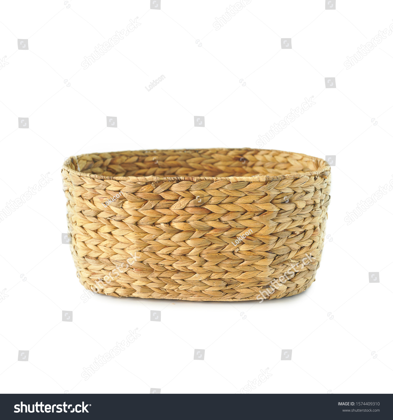 Empty Wickery Bascket Isolated On White Stock Photo 1574409310 ...