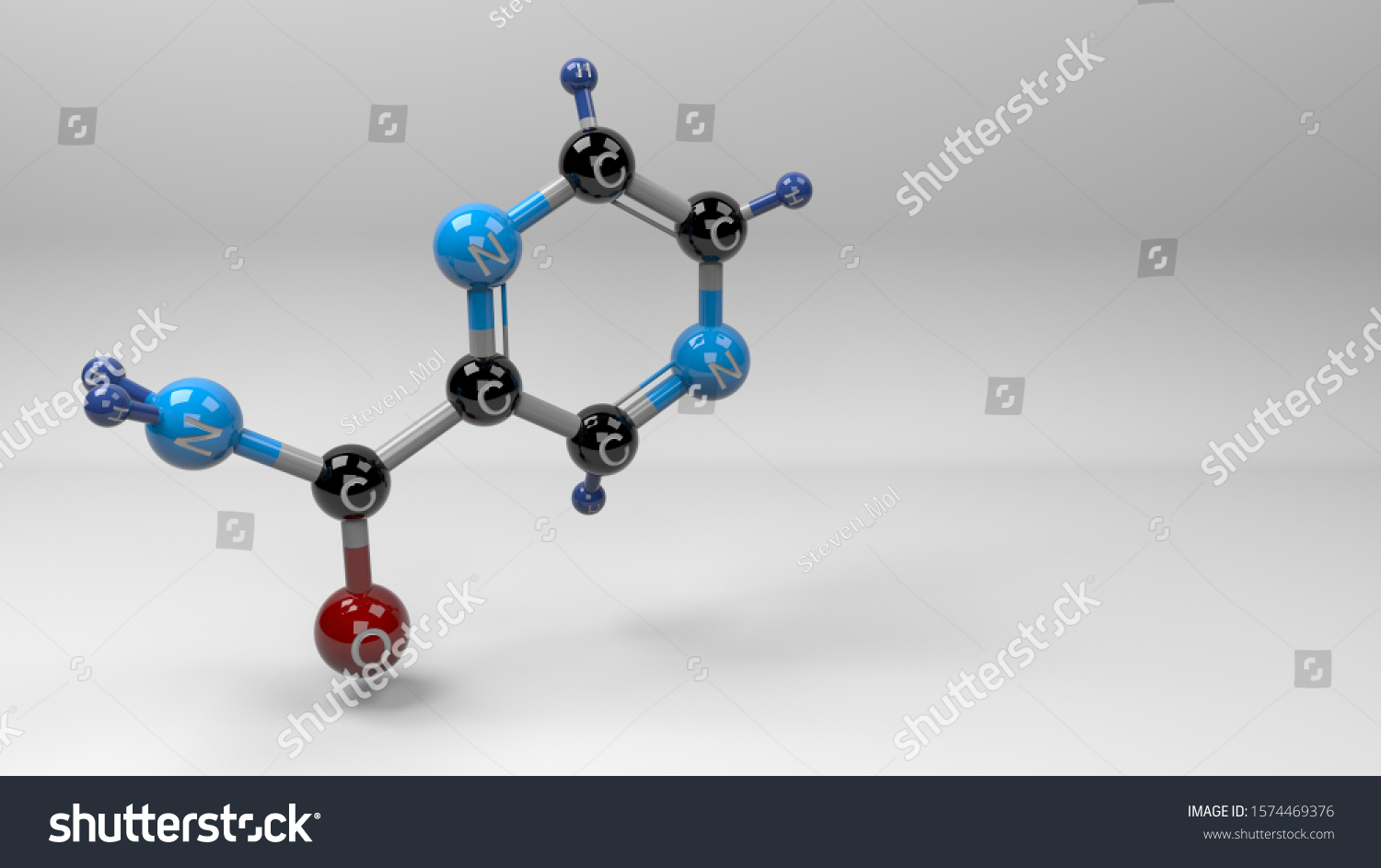 Pyrazinamide Molecule Illustration Molecular Structure Pyrazinamide ...