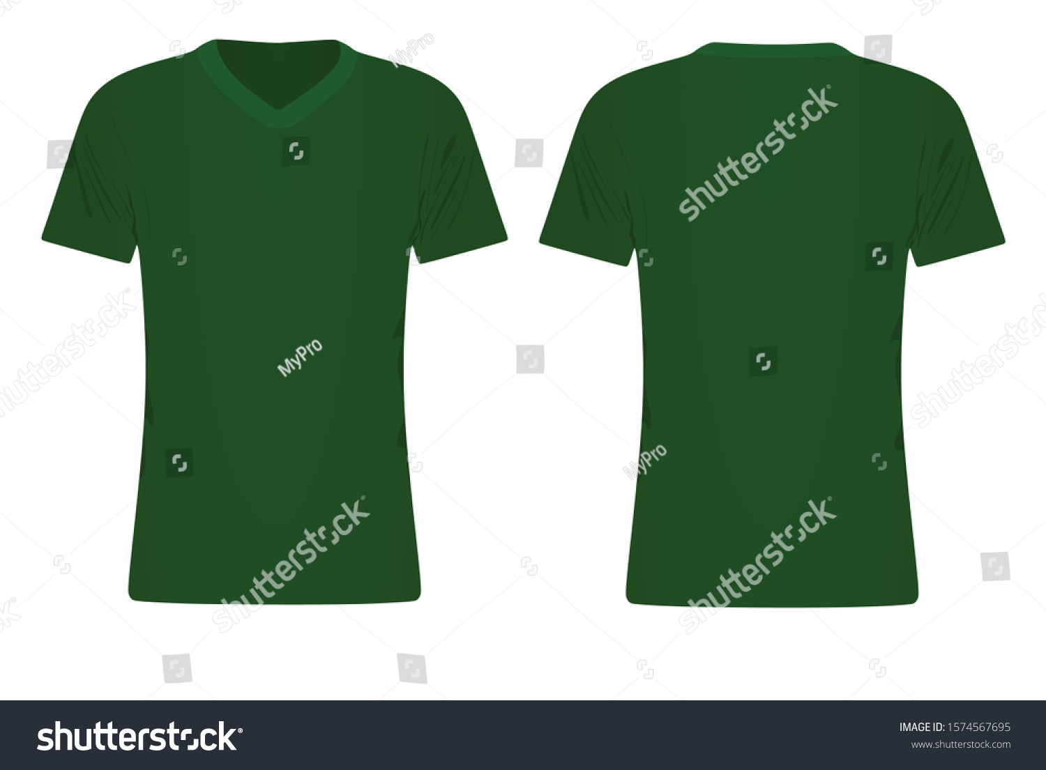 Green Vneck T Shirt Template Vector Stock Vector (Royalty Free ...