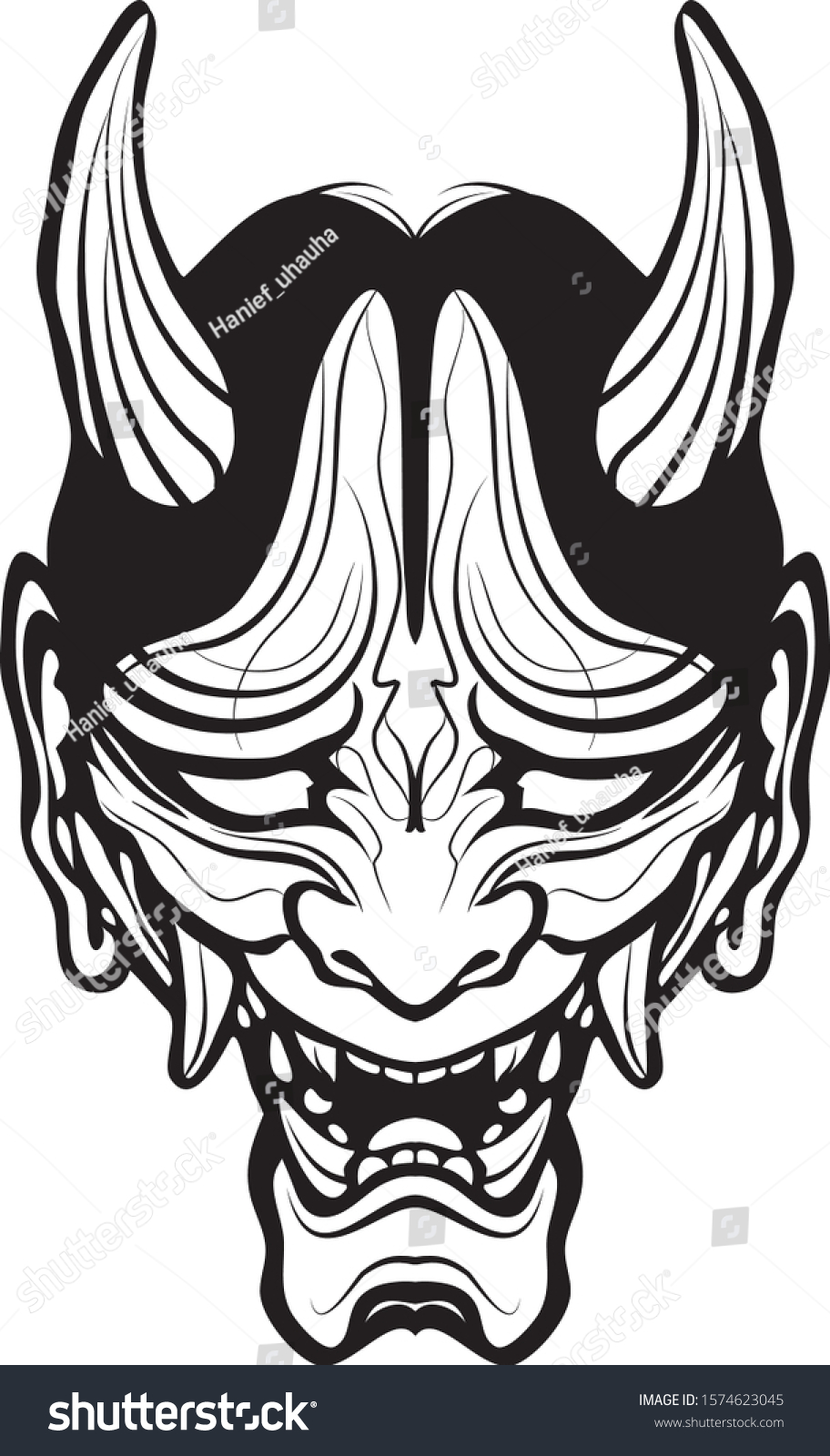 Oni Hanya Mask Tattoo Shirts Logo Stock Vector (Royalty Free ...