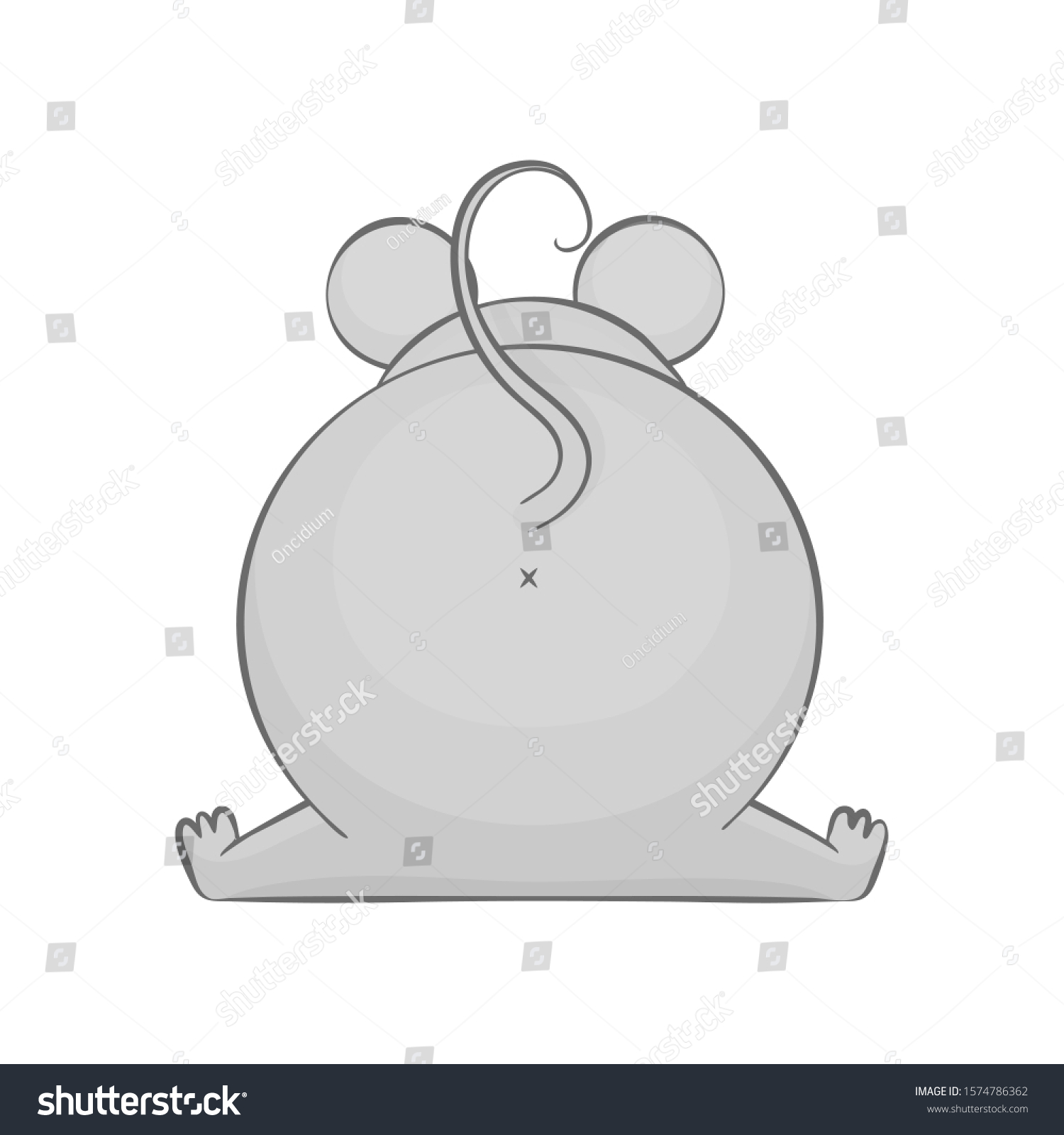 Cartoon Big Mouse Back Cute Animal Stock Vector (Royalty Free ...