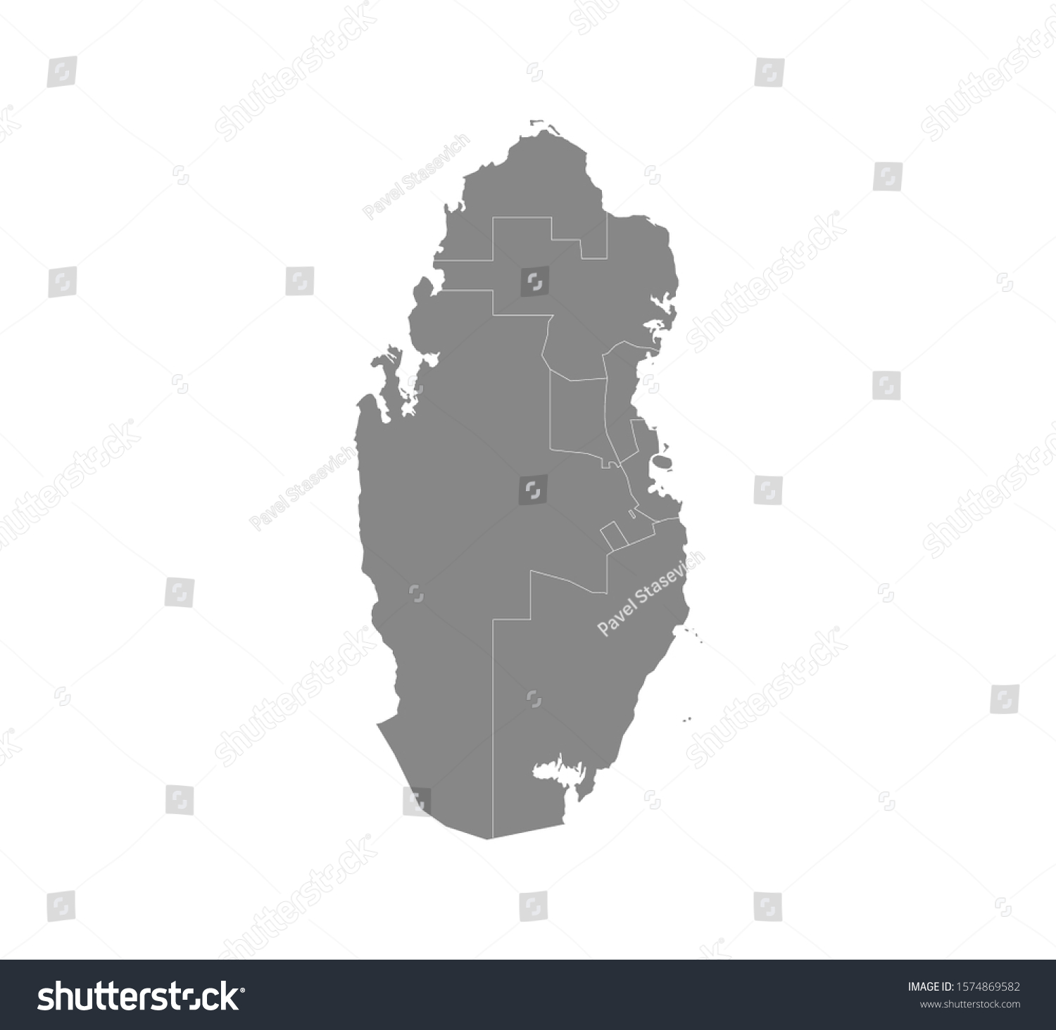 Qatar Map On White Background Vector Stock Vector (Royalty Free ...