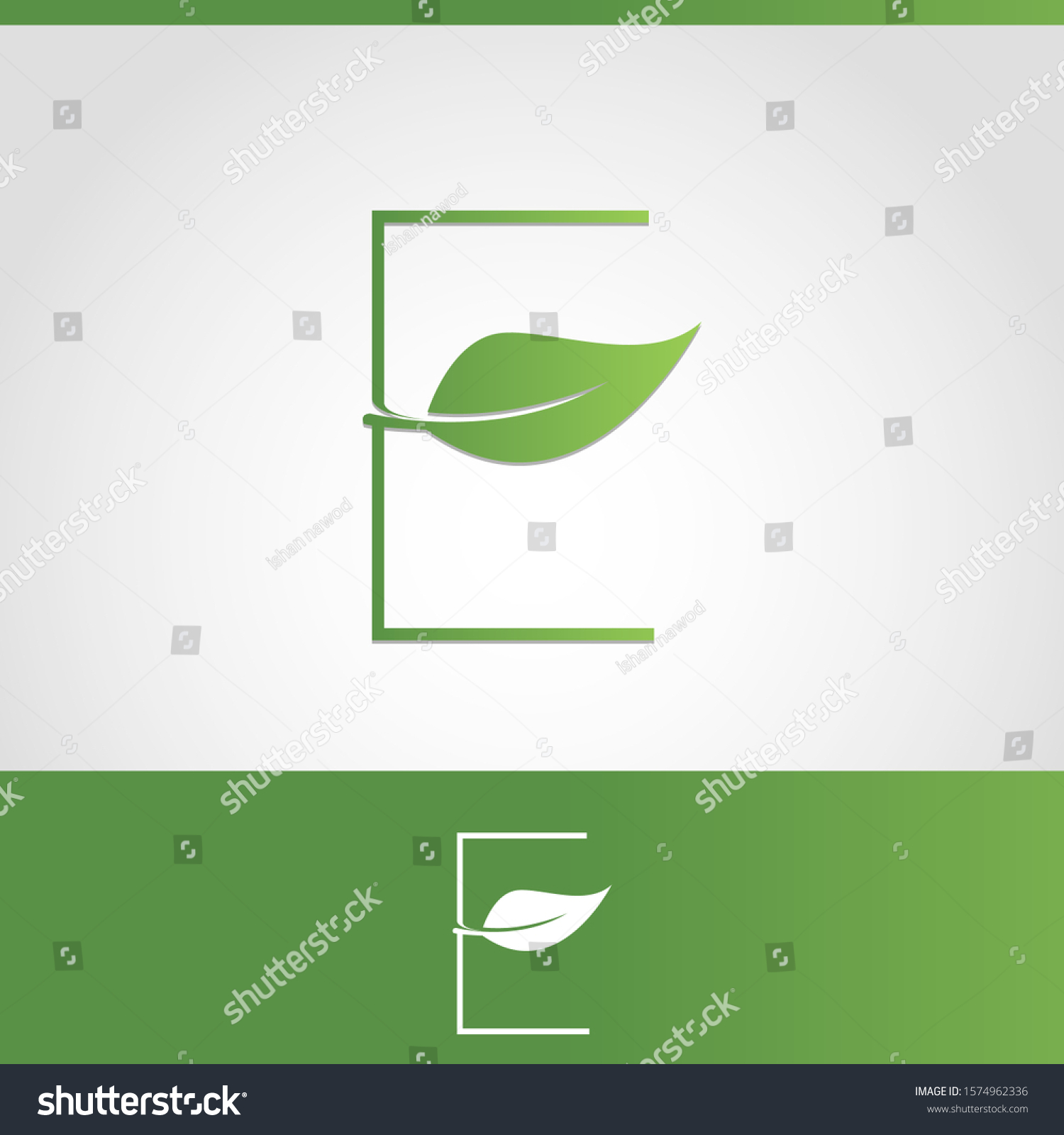 Letter E Green Leaves Logo Vector Stock Vector (Royalty Free ...