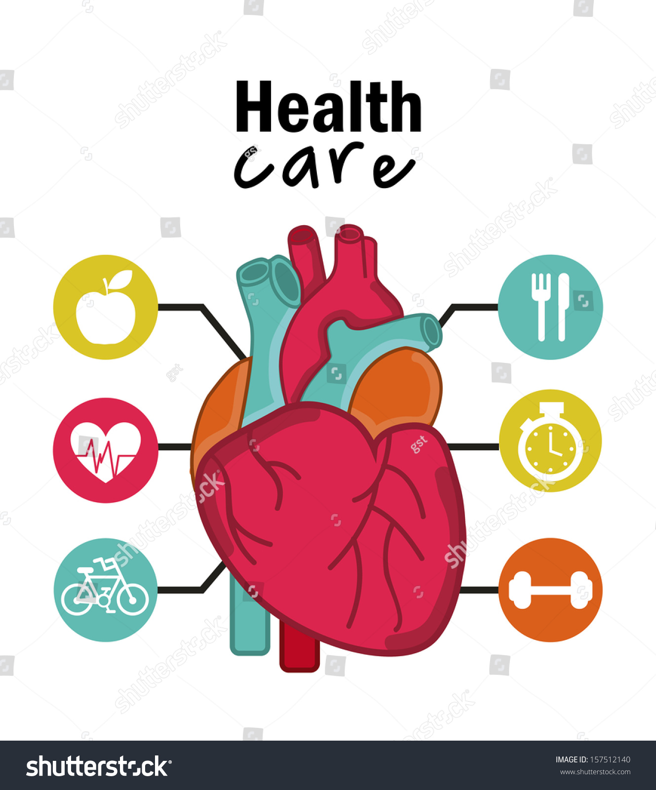 Infographics Cardiology Design Over White Background Stock Vector ...