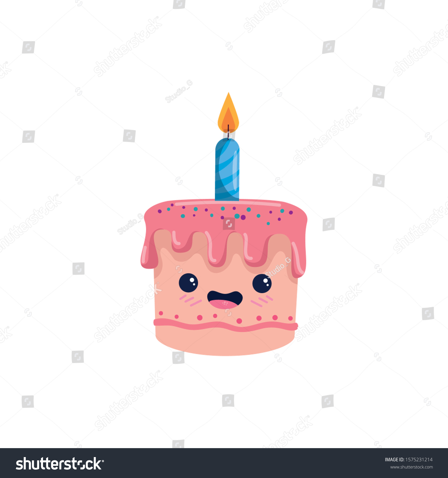 Cake Cartoon Design Happy Birthday Celebration Stock Vector (Royalty ...