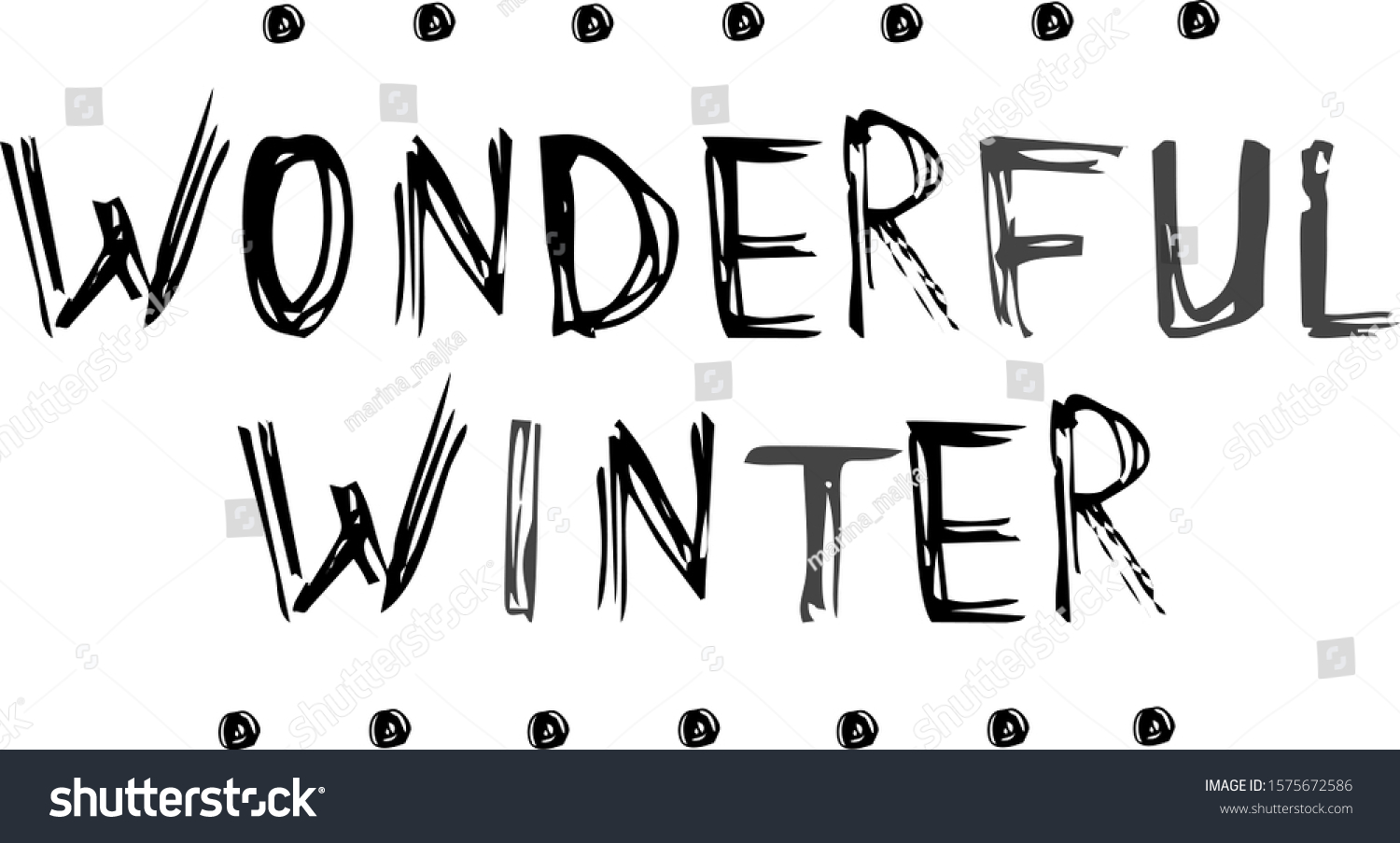 Hand Lettering Winter Wonderland Typographic Poster Stock Vector