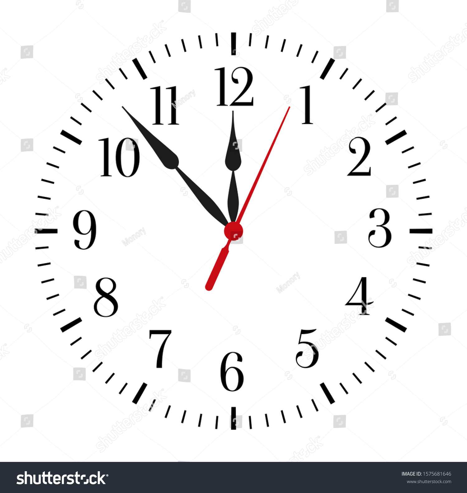 Clock Face On White Background Classic Stock Vector (Royalty Free ...