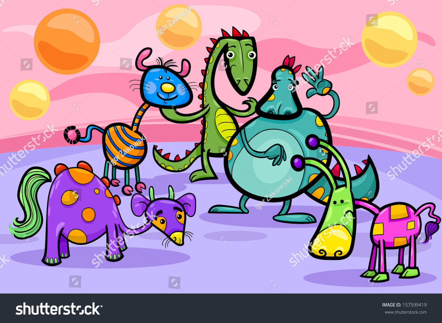 Cartoon Vector Illustrations Fantasy Creatures Comic Stock Vector Royalty Free 157599419 Cartoon Vector Illustrations Fantasy Creatures Comic Stock Vector Royalty Free 157599419