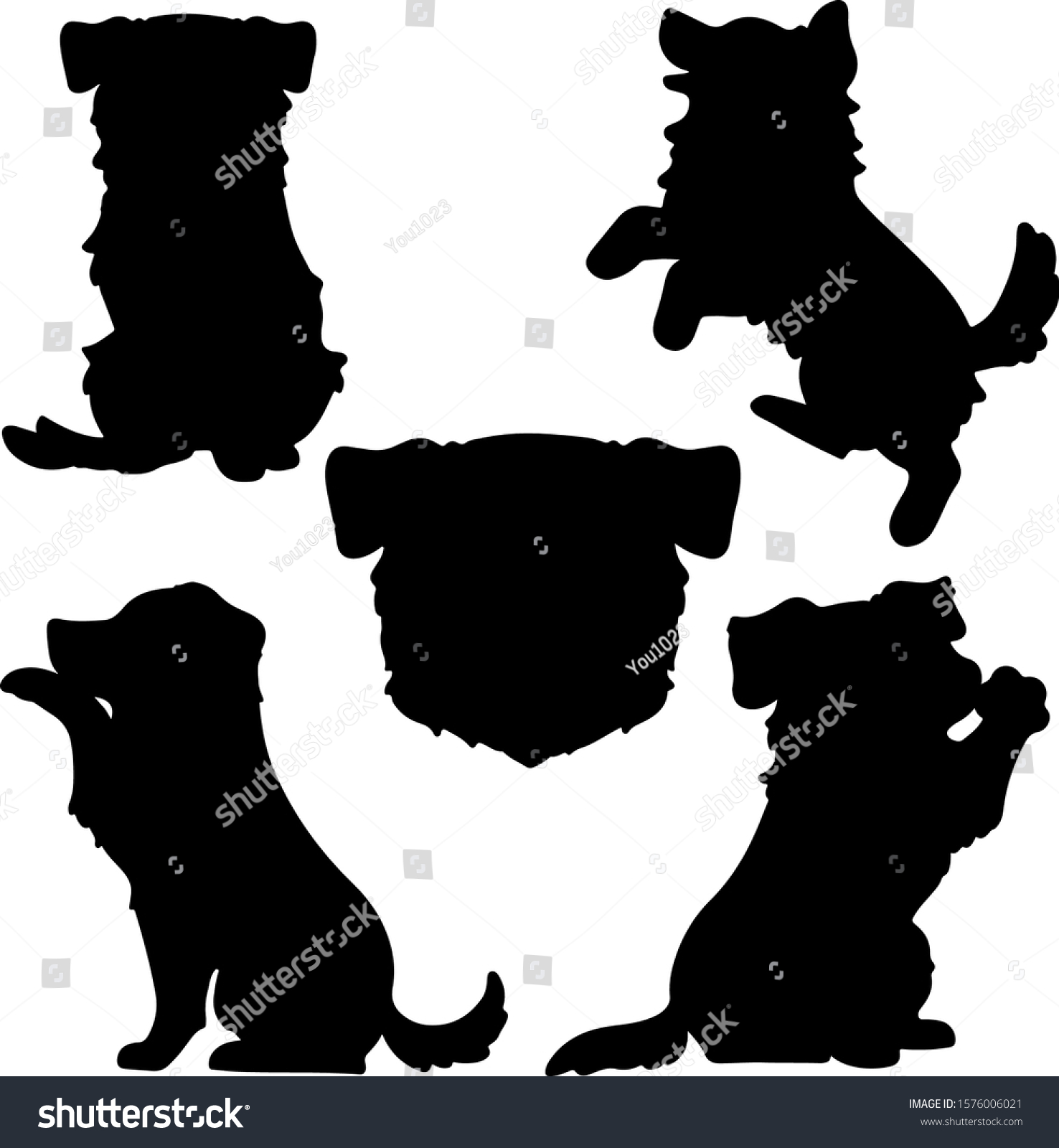 Set Border Collie Silhouettes Stock Vector (Royalty Free) 1576006021 ...