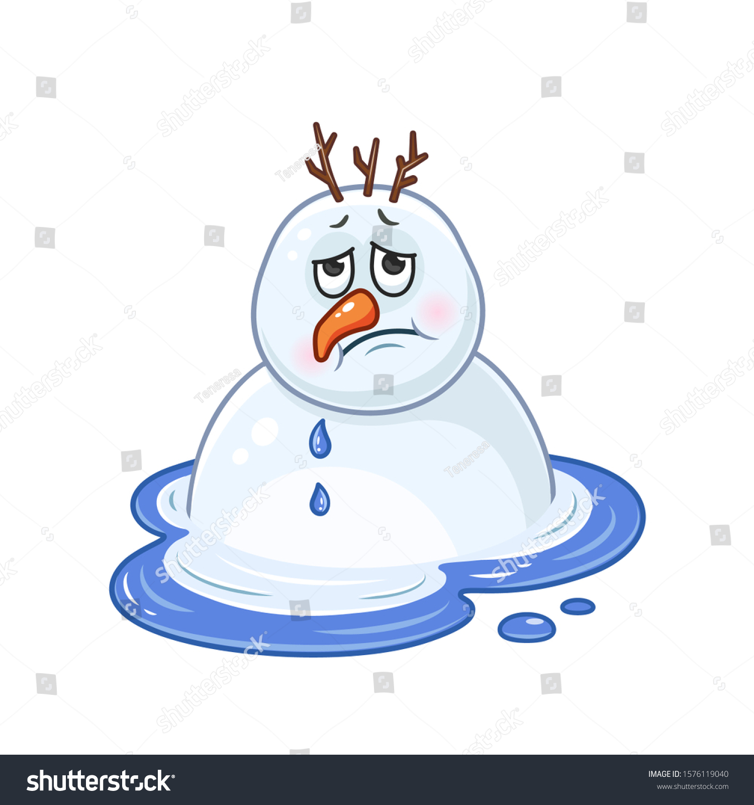 Melted Snowman Puddle Water Stock Vector (Royalty Free) 1576119040 ...