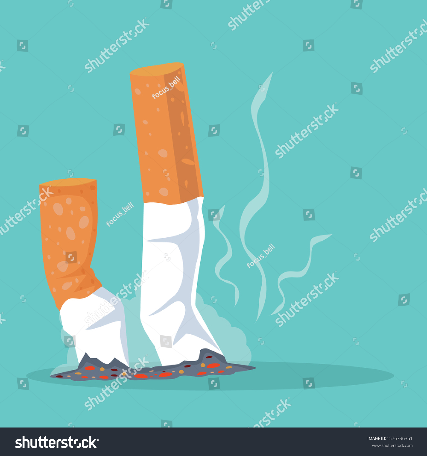 Cigarettes Smoking Product Flat Illustration Stock Vector (Royalty Free ...